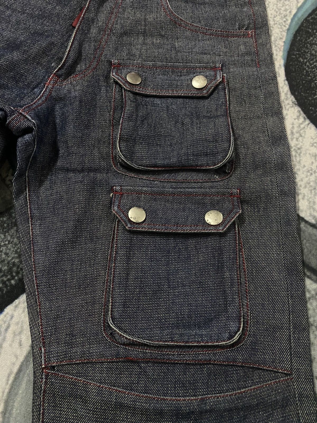 291295=Homme 291295 Homme Multi Pocket Bikers Style Denim Jeans Size US 30 / EU 46 - 5 Thumbnail