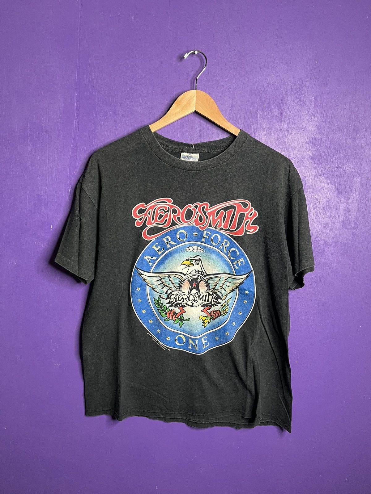 Vintage 1990 Aerosmith aero-force pump tour t-shirt