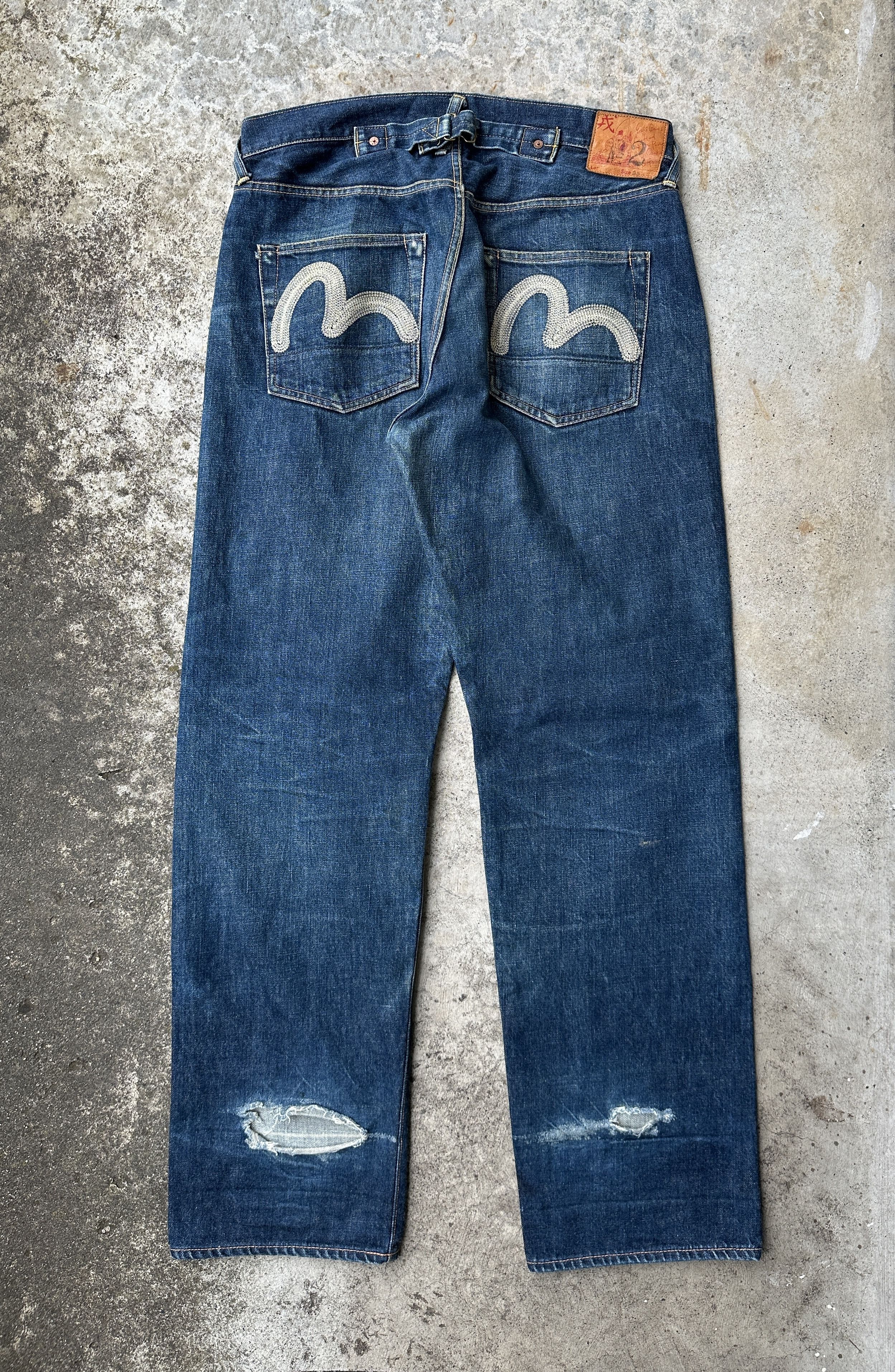 Evisu Buckle Back No2 2000s Selvedge seagulls back cinch denim 501 Size US 35 - 1 Thumbnail