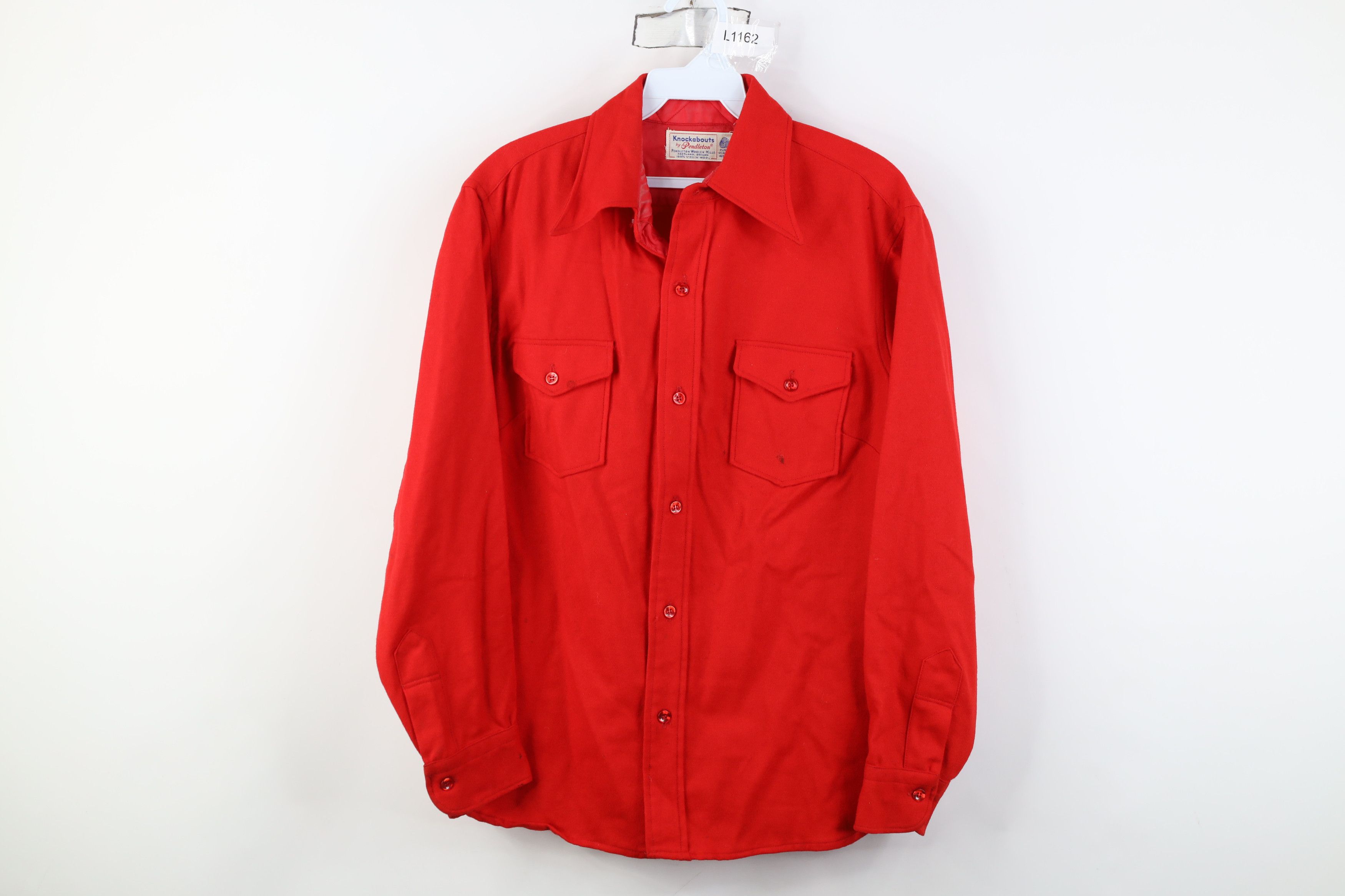 Pendleton Vintage 60s 70s Pendleton Board Button Shirt Red USA Size US M / EU 48-50 / 2 - 1 Thumbnail