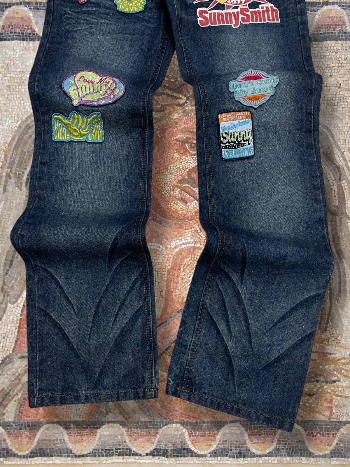 Hysteric Glamour Vintage 90s Japan Designer Sunny Smith Patchwork Fancy Denim Size US 30 / EU 46 - 3 Thumbnail