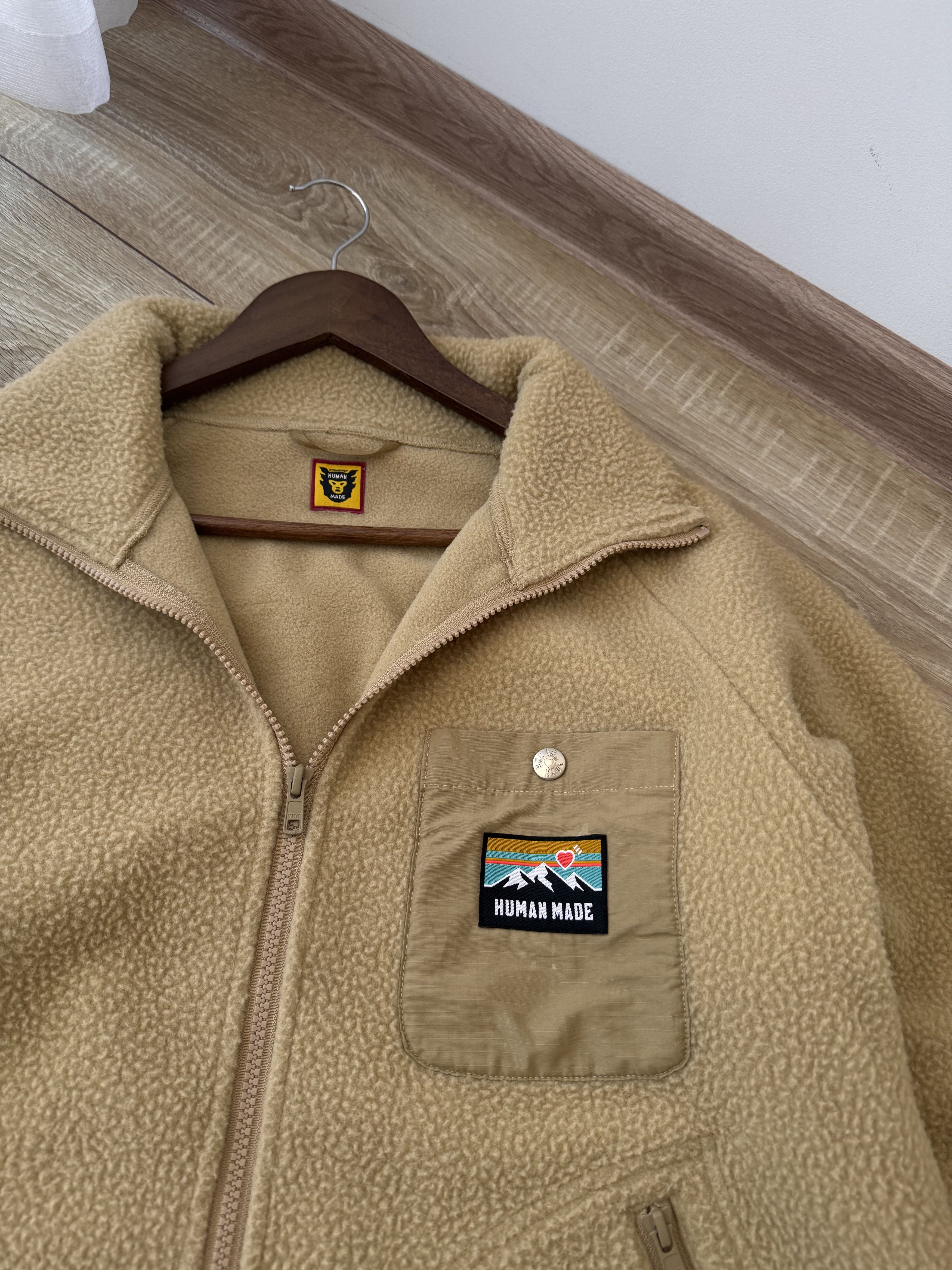 Human Made Human Made Japanese Beige Fleece Jacket Size US S / EU 44-46 / 1 - 5 Thumbnail