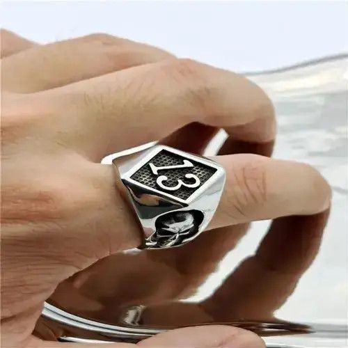 VIBE Solid Skull 13 Ring Size ONE SIZE - 4 Thumbnail