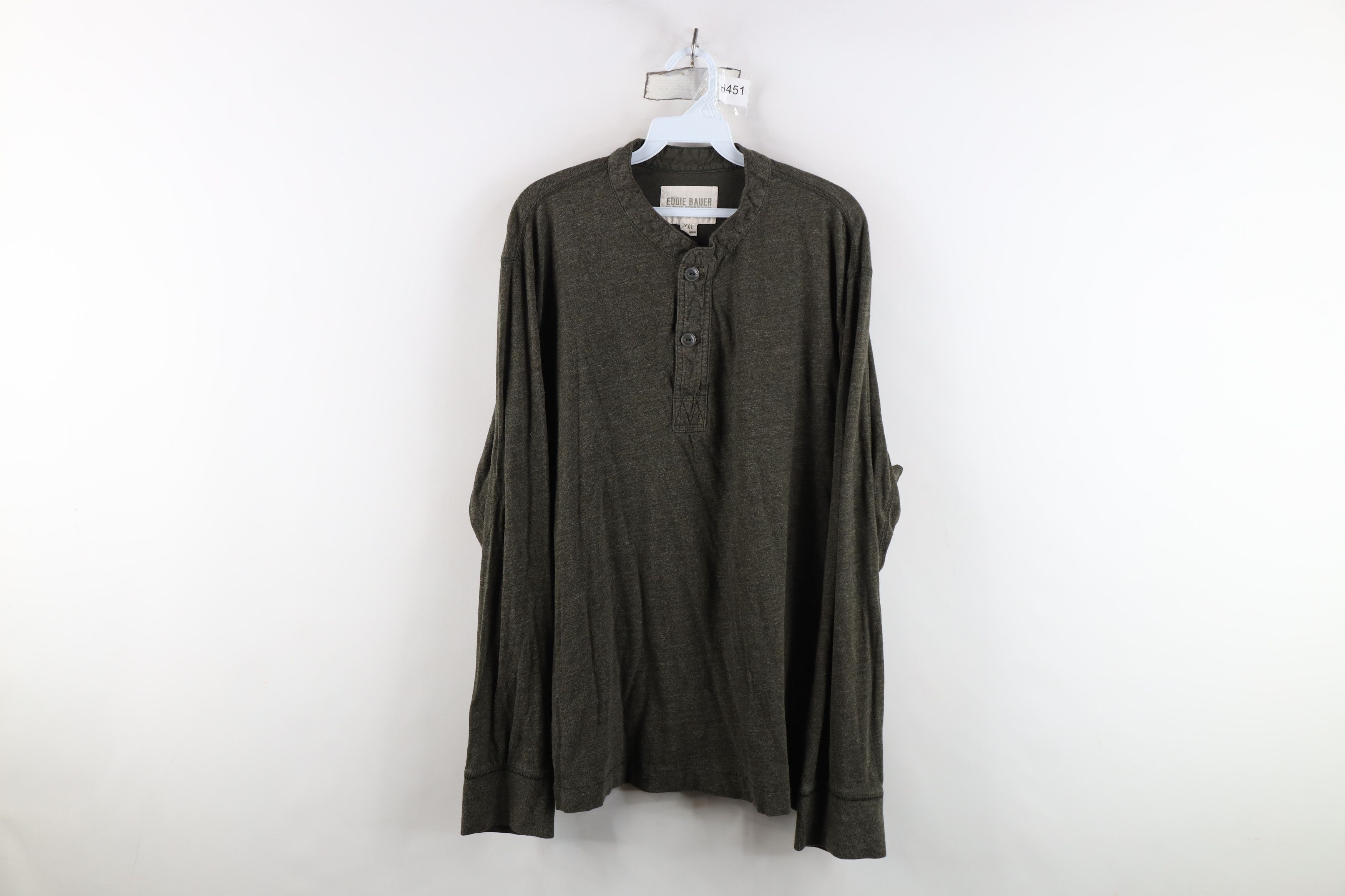 Eddie Bauer Vintage Eddie Bauer Knit Long Sleeve Henley T-Shirt Green Size US XXL / EU 58 / 5 - 1 Thumbnail