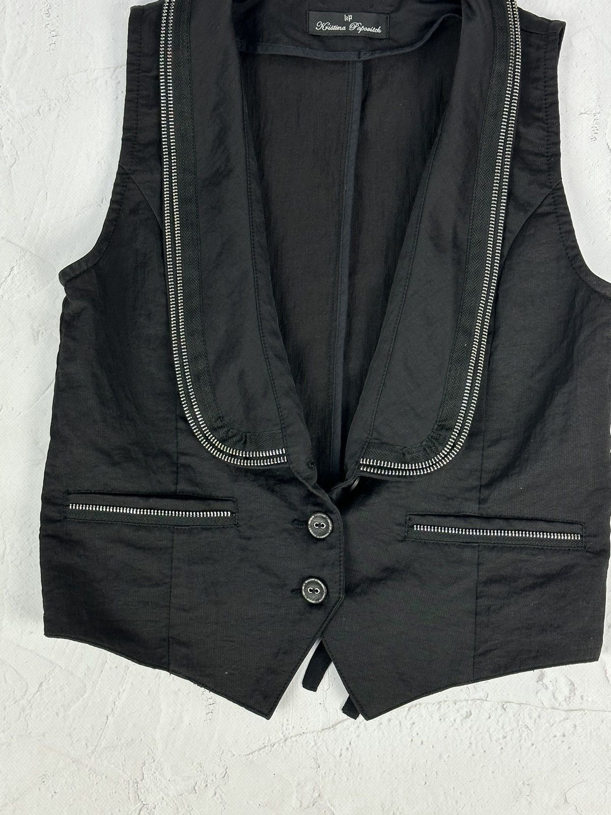 Japanese Brand × Vintage Vintage Zipper Black Tank Top Vest Size M / US 6-8 / IT 42-44 - 4 Thumbnail