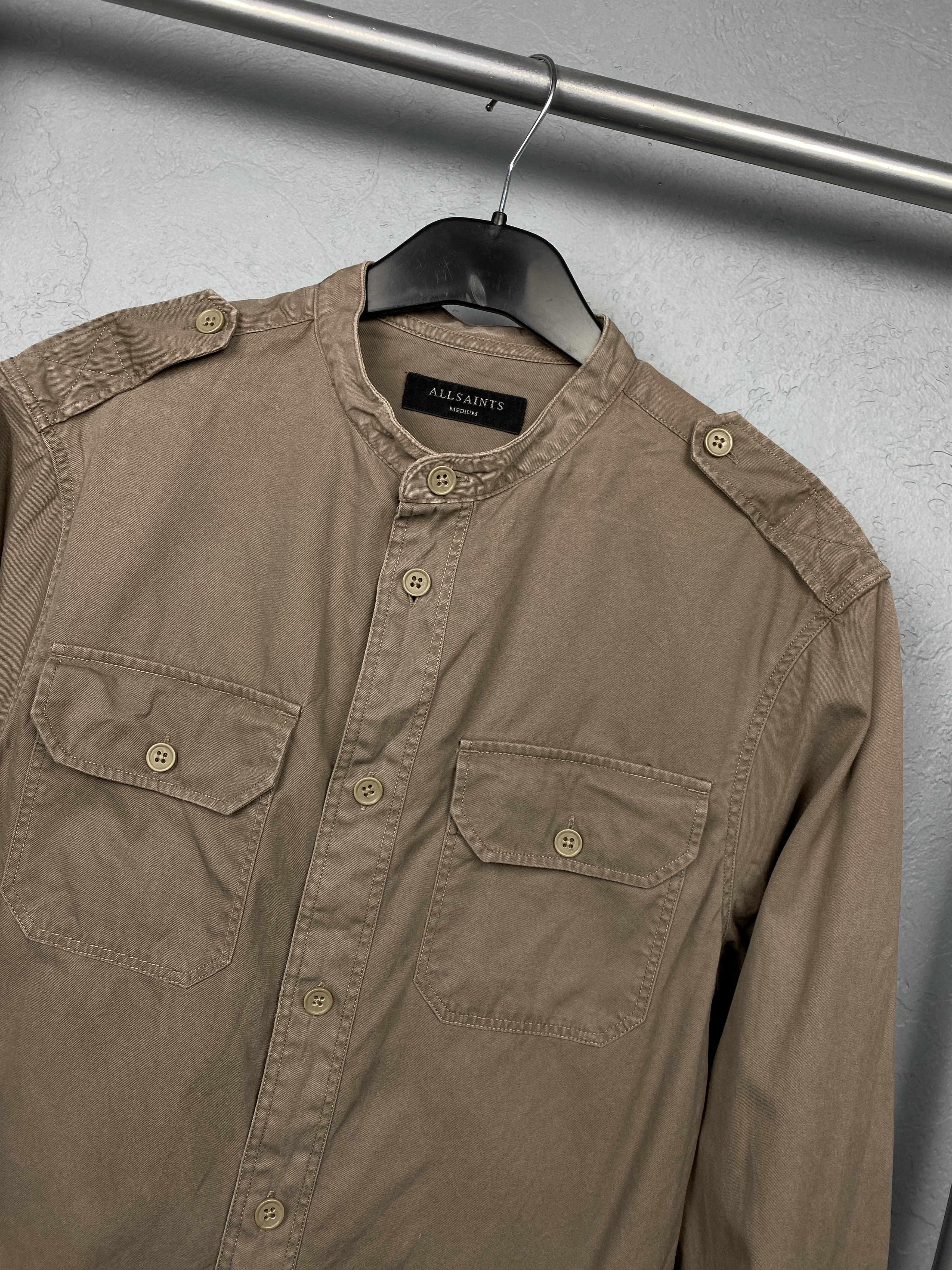 Allsaints Allsaints Vintage Mens Colarless Privateer LS Shirt Size US M / EU 48-50 / 2 - 2 Thumbnail