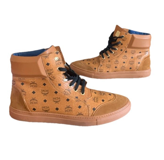 MCM MCM High-Top Visetos Cognac Men Size 45/12 Brown Leather Size US 12 / EU 45 - 1 Thumbnail