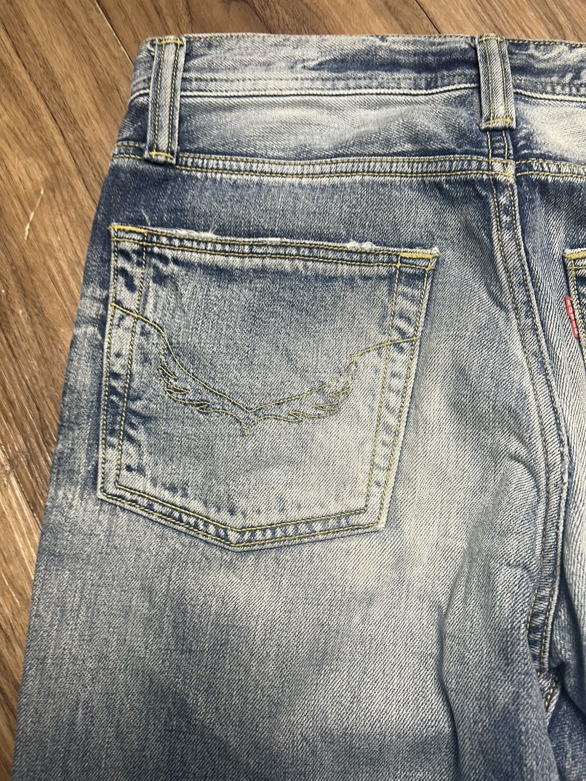 Japanese Brand Rodeo Crowns Japan Premium Distressed Denim Jeans (43) Size US 30 / EU 46 - 15 Thumbnail