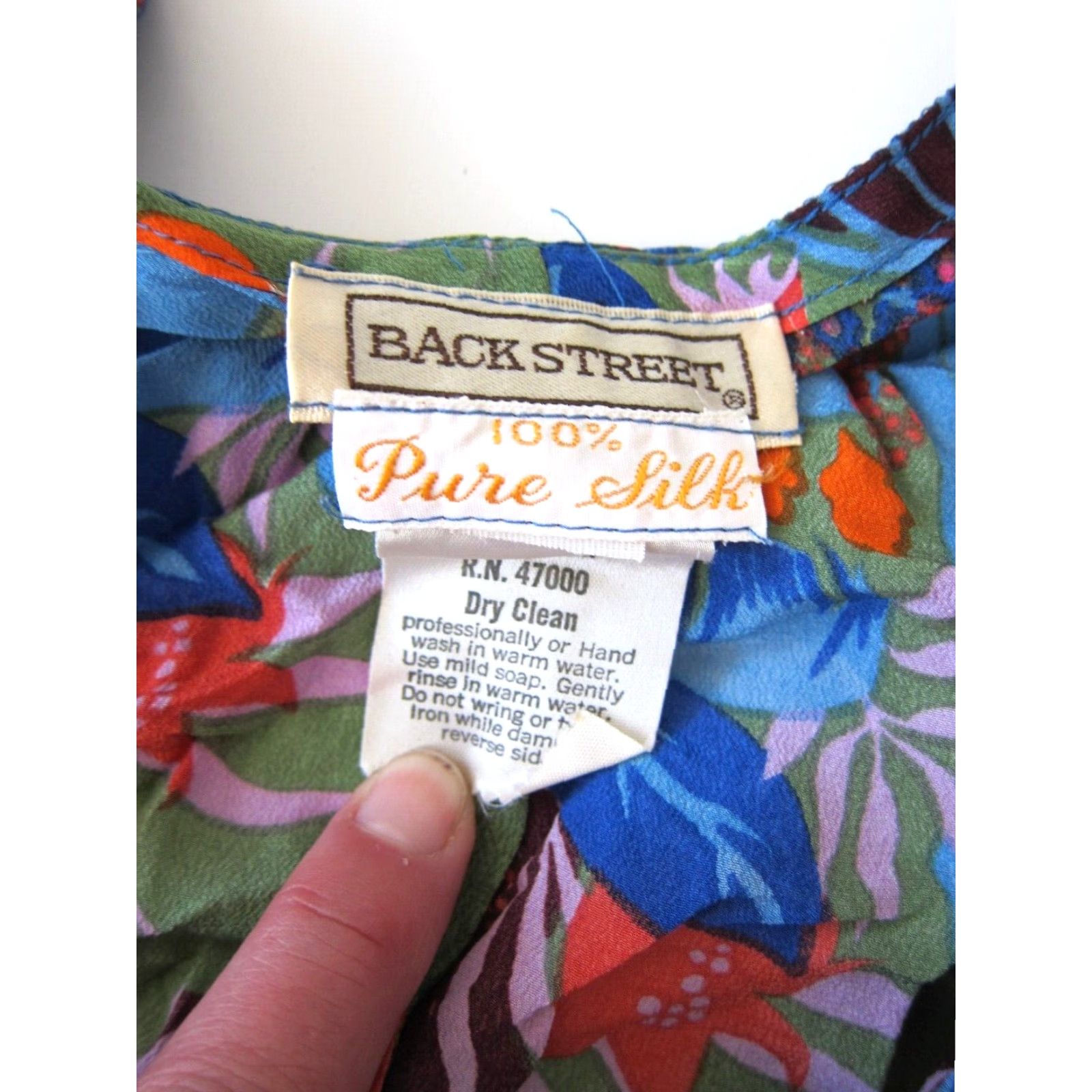 Vintage Vintage Back Street Silk Floral Short Sleeve Tunic Dress S-M Size 32" / US 10 / IT 46 - 4 Thumbnail