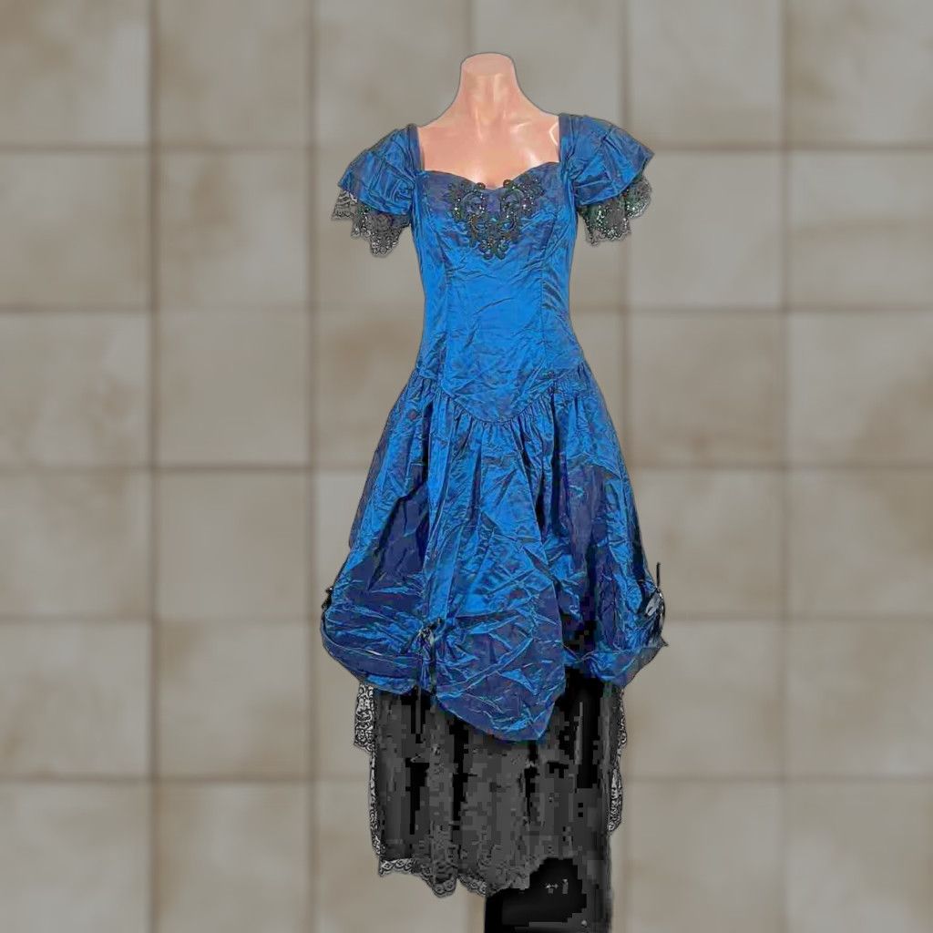 VINTAGE 1980s Alfred Angelo Prom Dress Women's S/M Off Shoulder