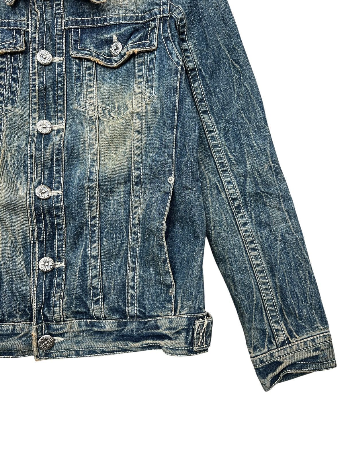 If Six Was Nine XFrm Japan Distressed Mudwash Denim Jacket Size S / US 4 / IT 40 - 4 Thumbnail