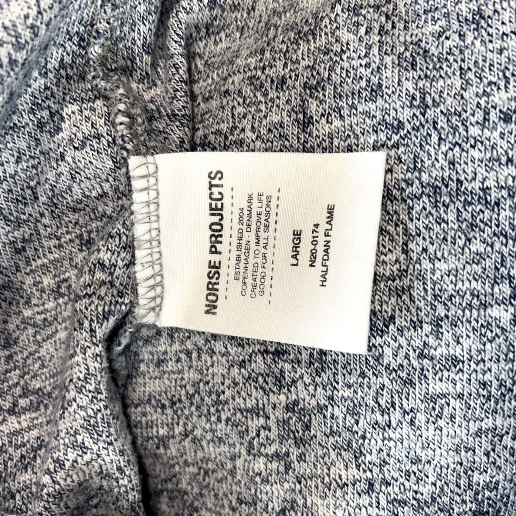 Norse Projects Norse Projects Halfdan Flame Crew Sweatshirt Long Sleeve Women’s Large L Blueish Gray Logo Casual City Urban Fashion Heritage/Sportswear Size L / US 10 / IT 46 - 5 Thumbnail