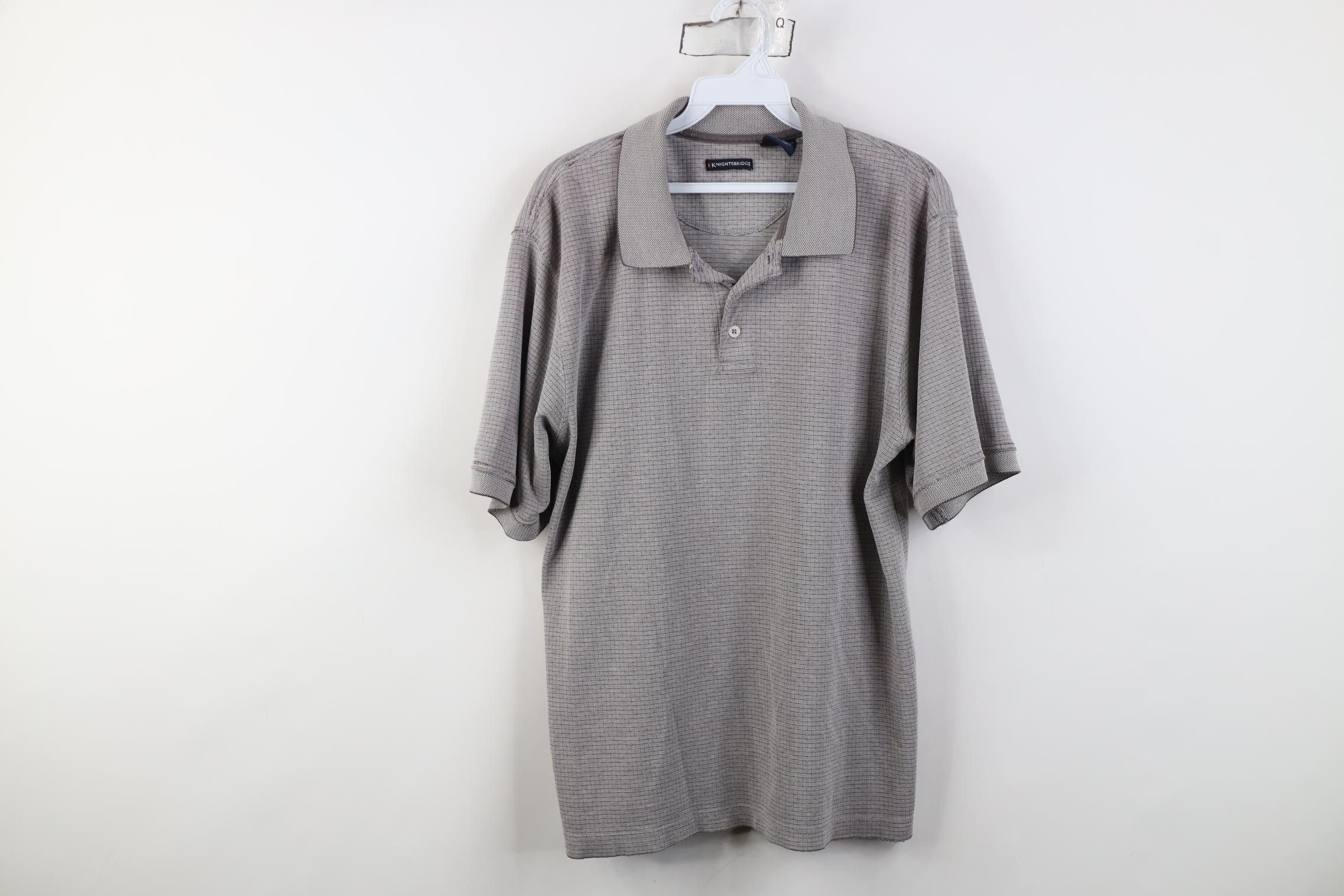 Vintage Vintage 90s Streetwear Checkered Knit Golf Polo Shirt Gray Size US M / EU 48-50 / 2 - 1 Thumbnail