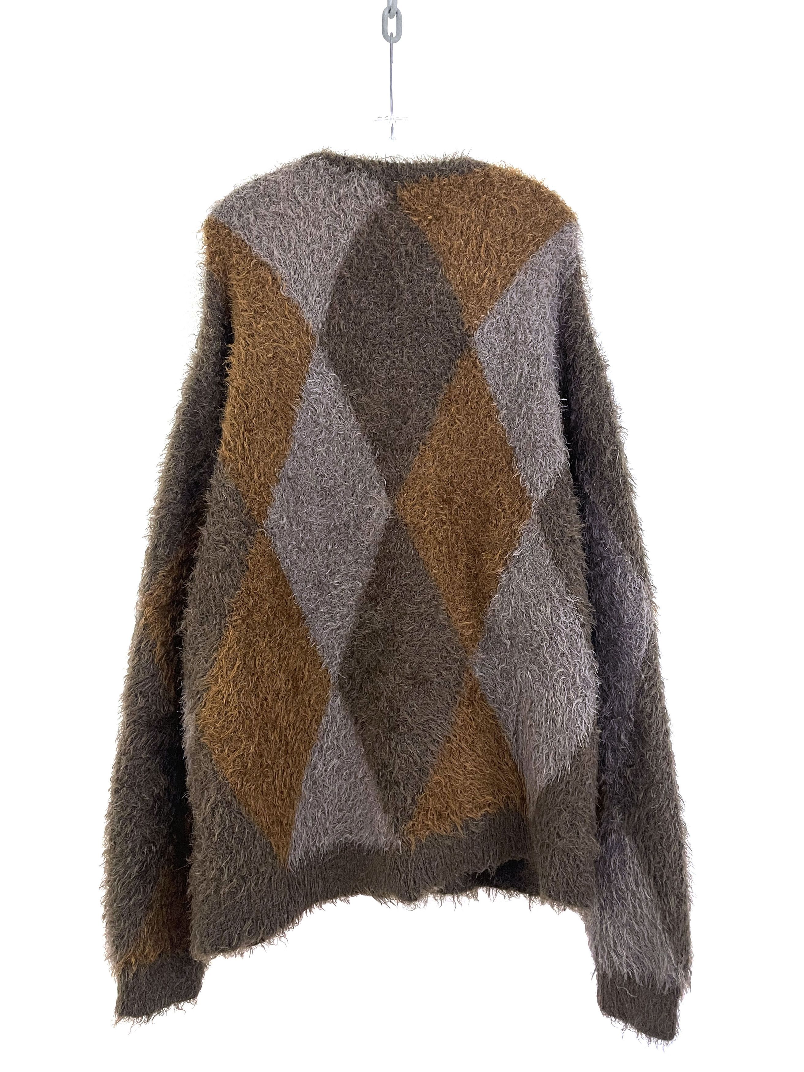 Number (N)ine Fuzzy Argyle Sweater Size US L / EU 52-54 / 3 - 6 Thumbnail