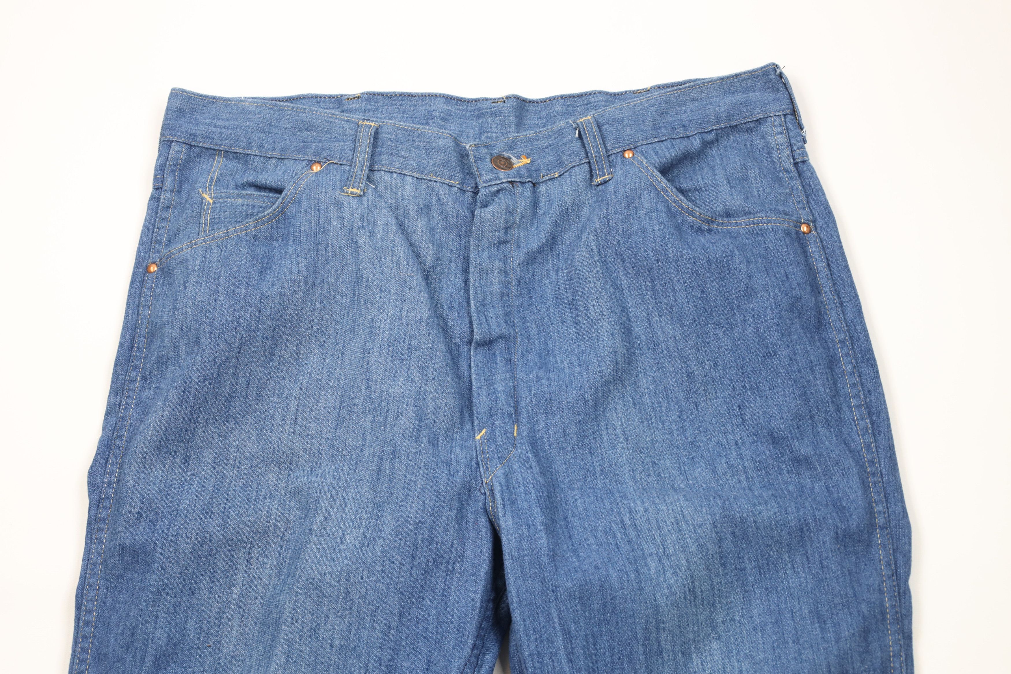 Vintage Vintage 70s Streetwear Wide Leg Bell Bottoms Denim Jeans USA Size US 38 / EU 54 - 2 Thumbnail