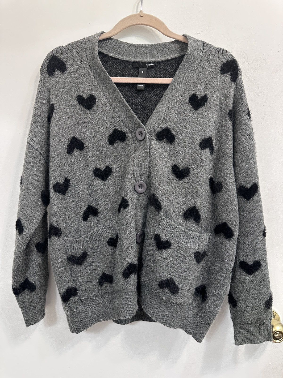 AQUA AQUA cashmere heart cardigan Size S / US 4 / IT 40 - 1 Thumbnail