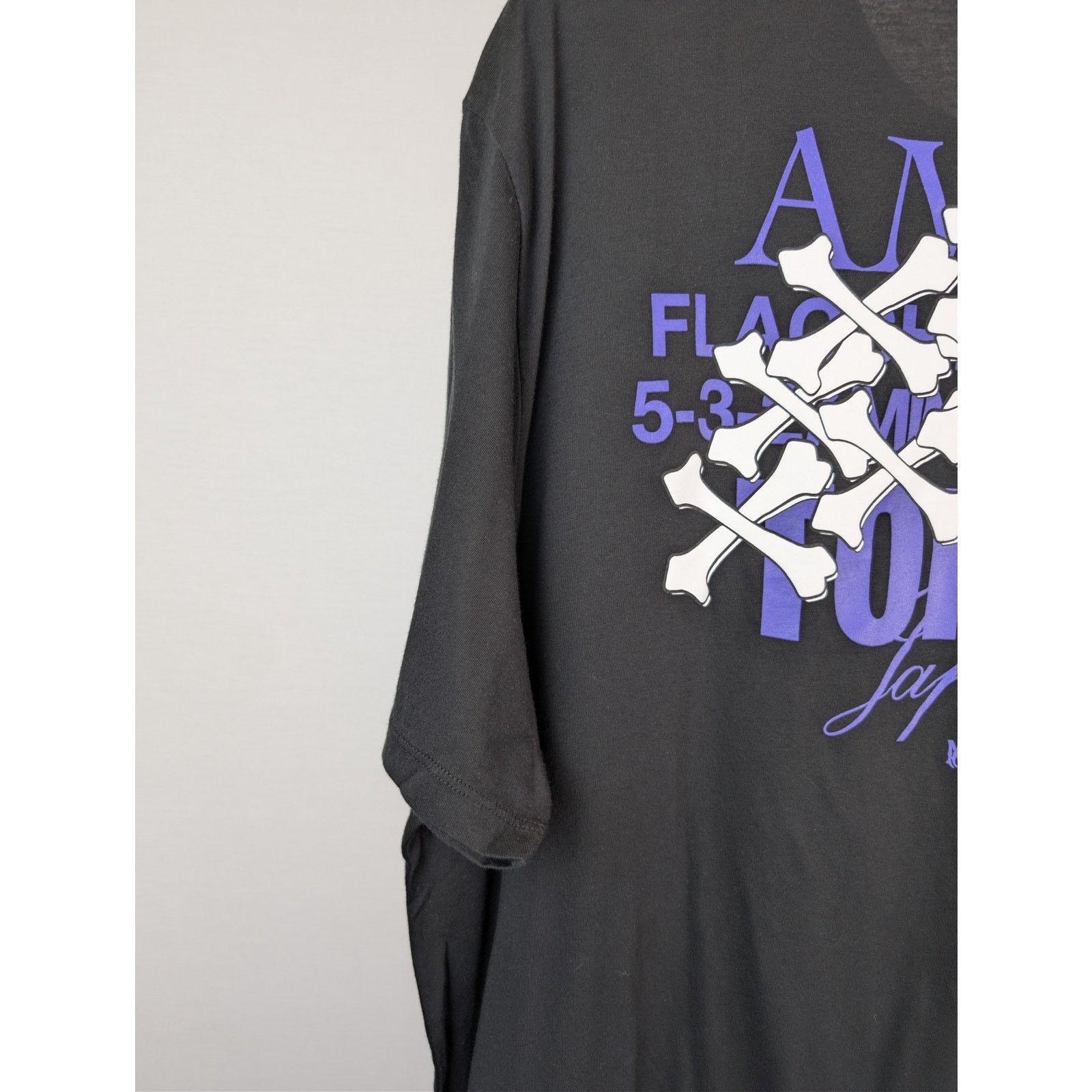 Amiri o1rshd1 3XL Bones Stacked Cotton T-shirt Tokyo in Black Size US XXL / EU 58 / 5 - 13 Thumbnail