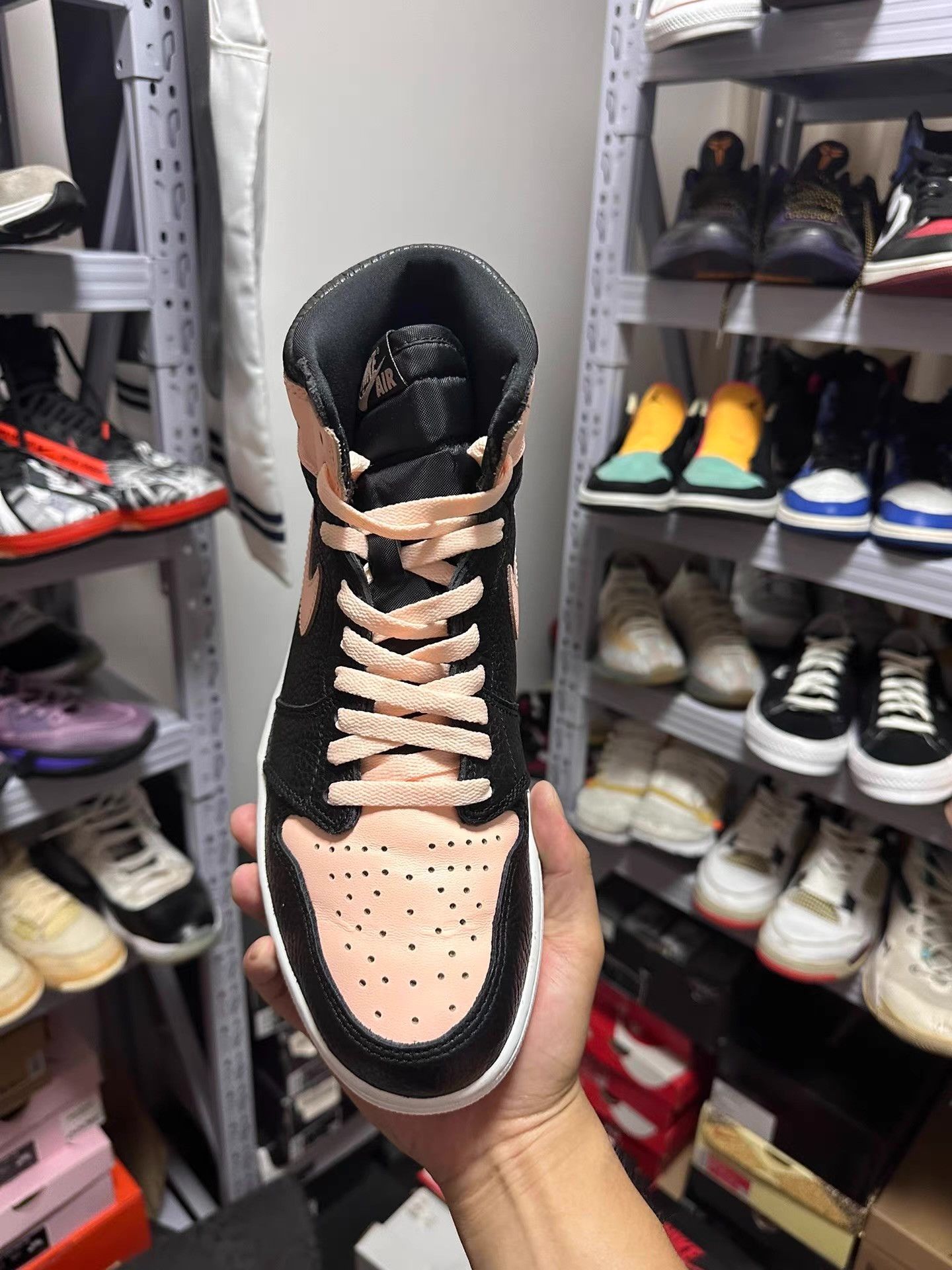 Nike AJ1 Black Pink Toe Ｑ20 Size US 10 / EU 43 - 7 Thumbnail
