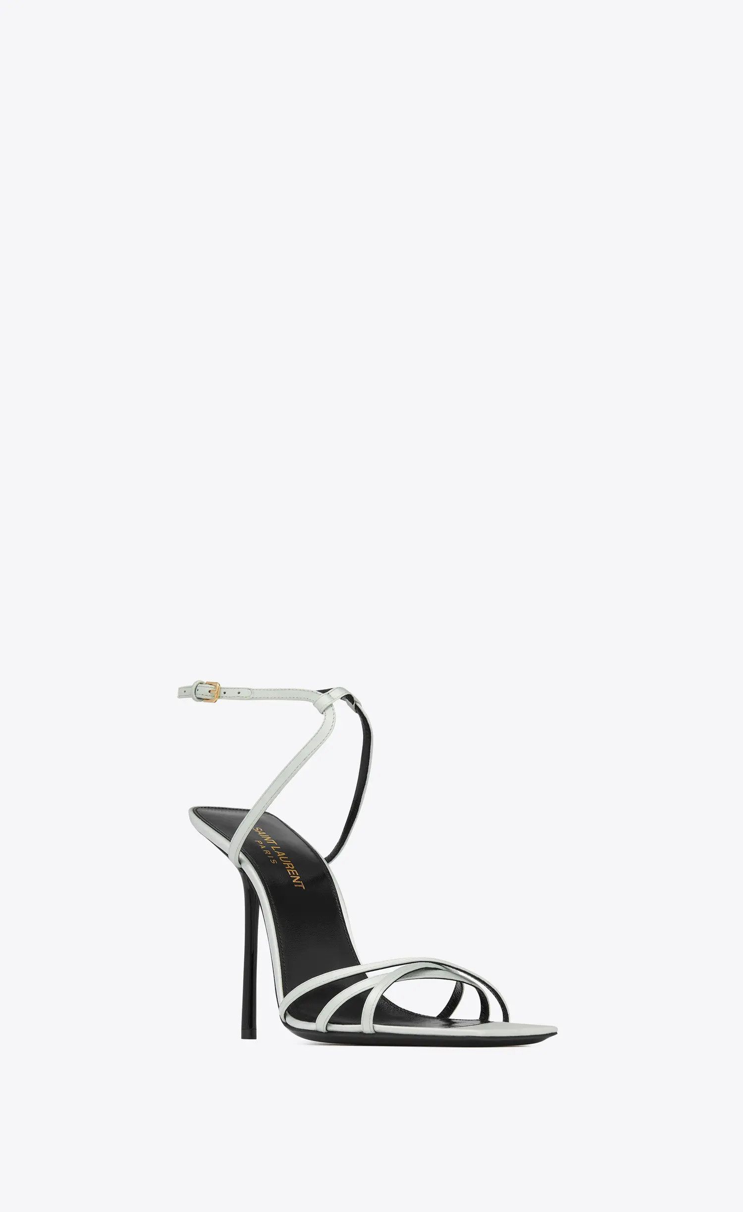 Saint Laurent Paris o1b1hav111224 Nuit Sandals in Crepe Satin in White Size US 6.5 / IT 36.5 - 3 Thumbnail