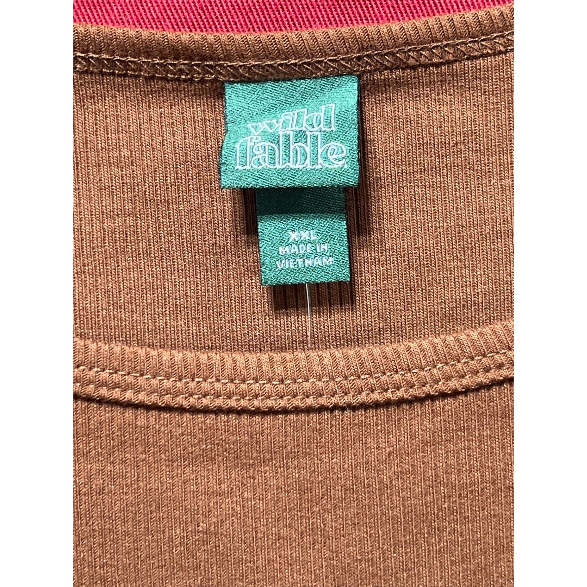 Other Wild Fable - Women's Round Neck Short Sleeve T-Shirt - Brown Size XXL / US 16-18 / IT 52-54 - 11 Thumbnail