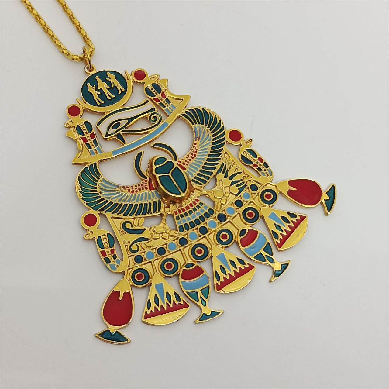Other Egyptian Scarab Pendant – Gold Plated, Enamel Inlay Size ONE SIZE - 2 Thumbnail