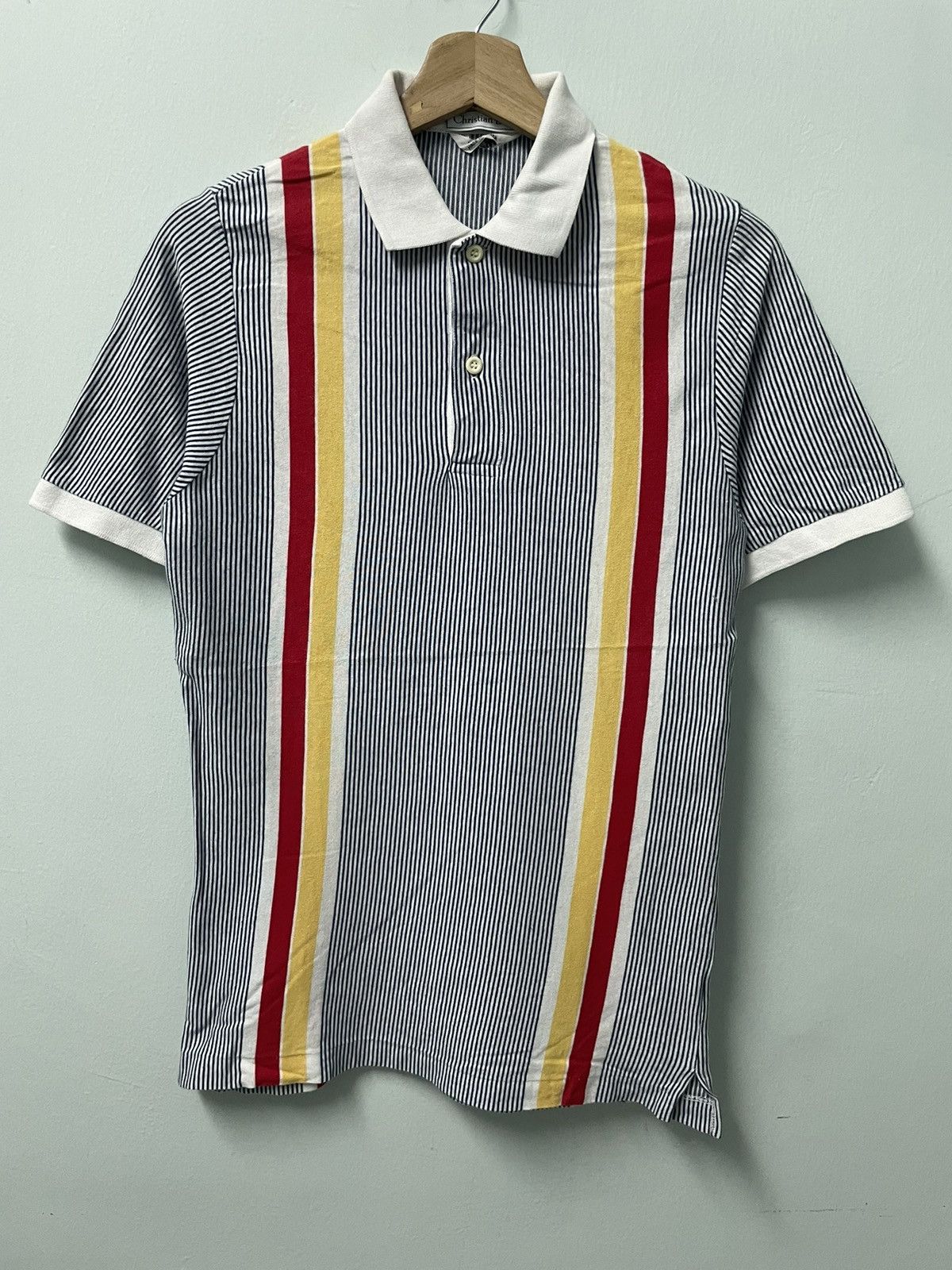 Christian Dior Monsieur Vintage Christian Dior Stripe Polo Tee Size US S / EU 44-46 / 1 - 1 Thumbnail