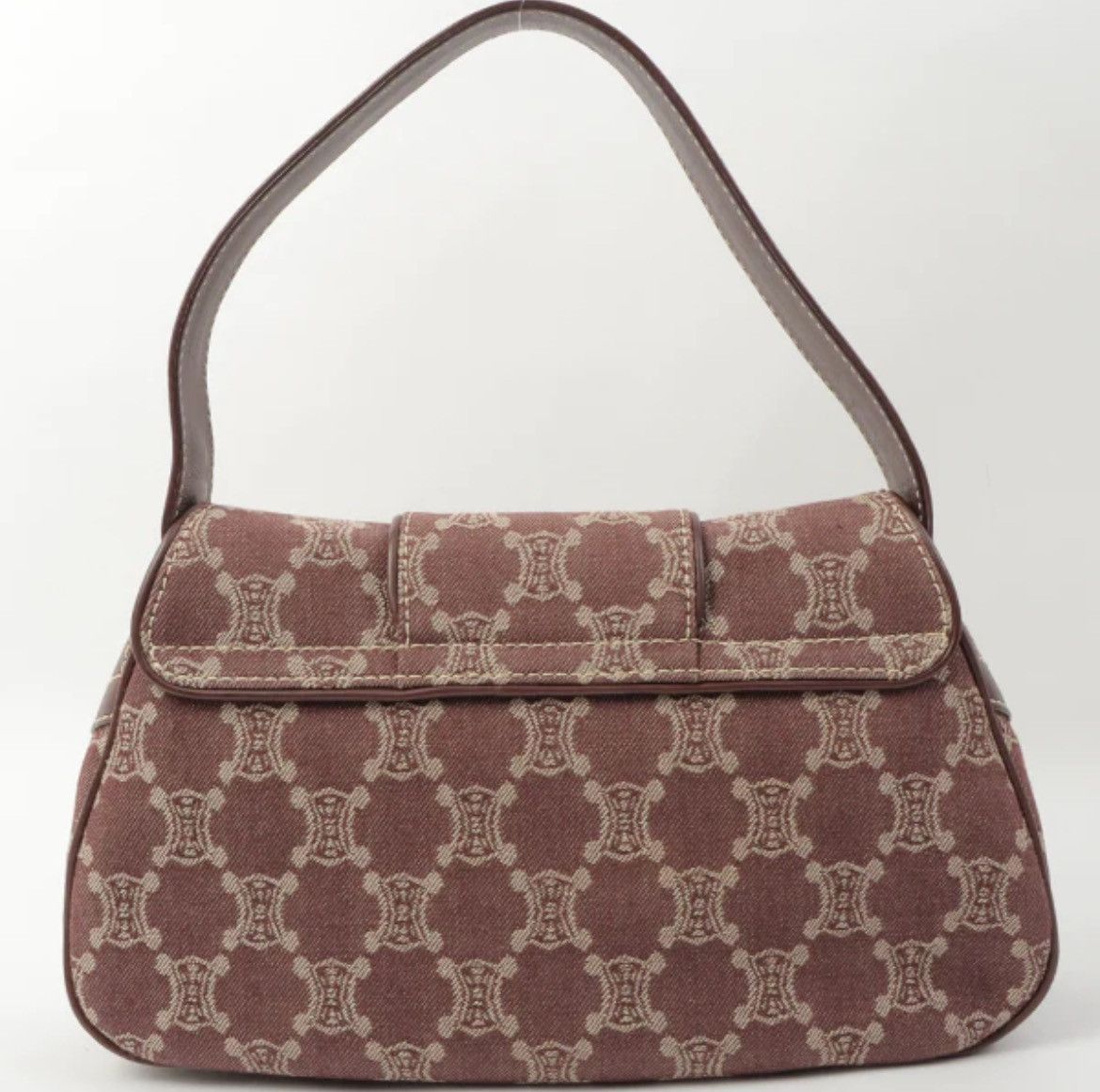 Celine Celine Macadam Pattern Logo Buckle Top Handle Bag Bordeaux Size ONE SIZE - 3 Thumbnail