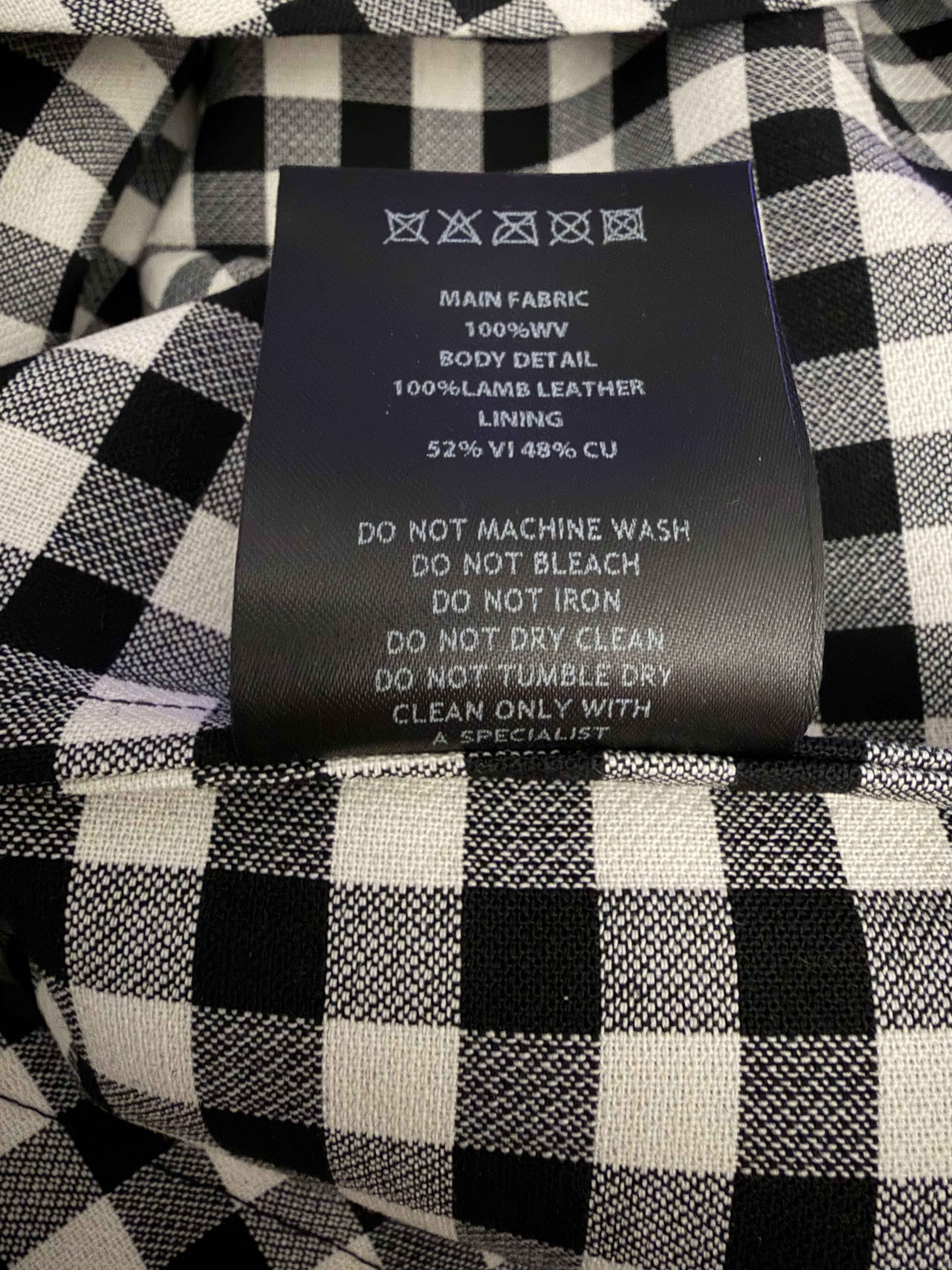 Ernest W. Baker Leather Trim Check Wool Shirt Size US M / EU 48-50 / 2 - 12 Thumbnail
