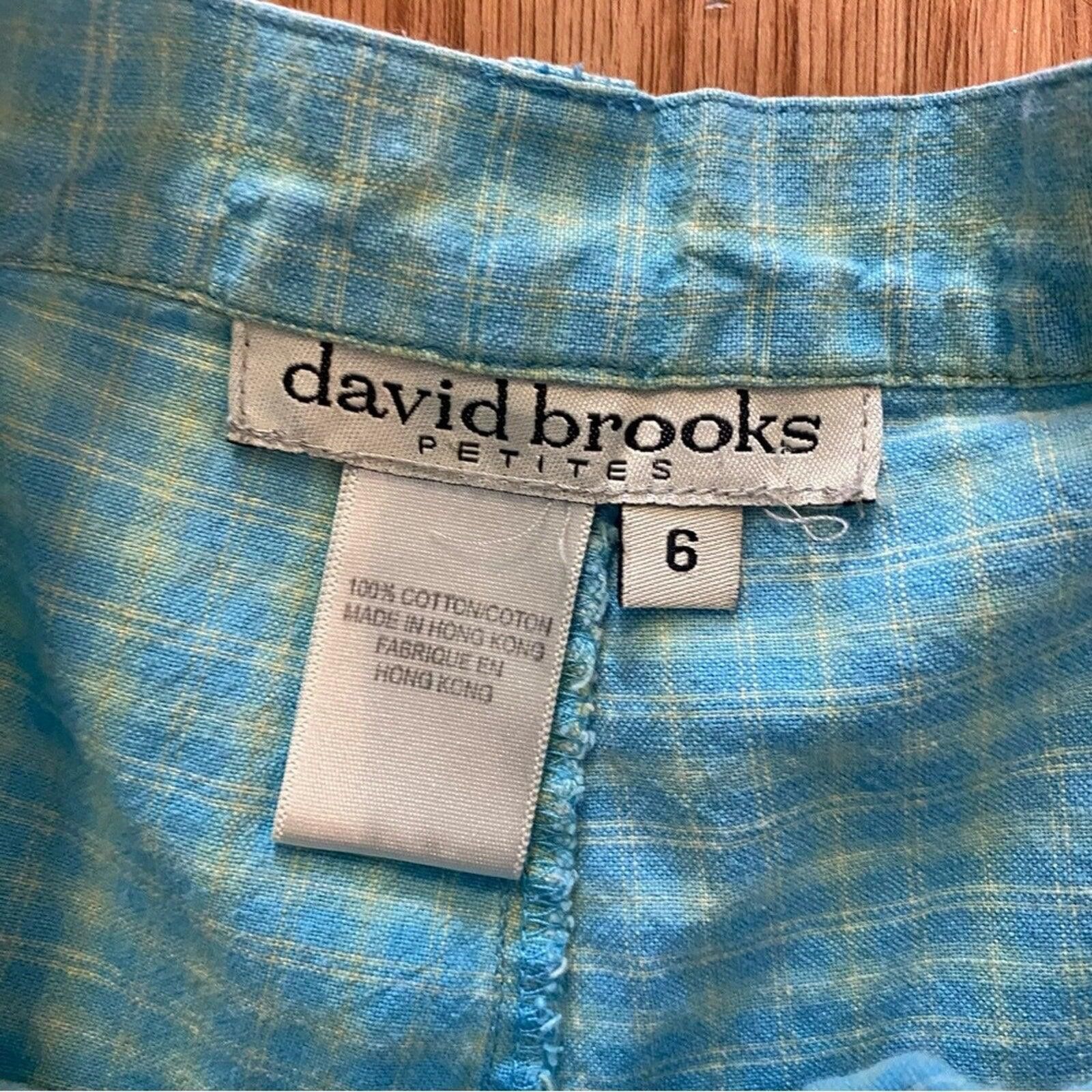 Other David Brooks Petite Vintage Blue Check Shorts Women 0 XSmall Size 26" / US 2 / IT 38 - 9 Thumbnail