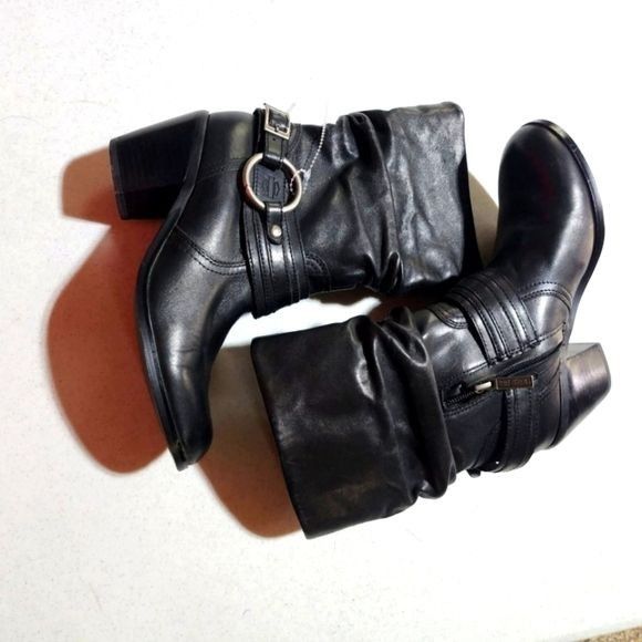 Harley Davidson Harley-Davidson Black Motorcycle Midcalf Sz 5.5 3" Heeled Ca Size US 5.5 / IT 35.5 - 1 Thumbnail