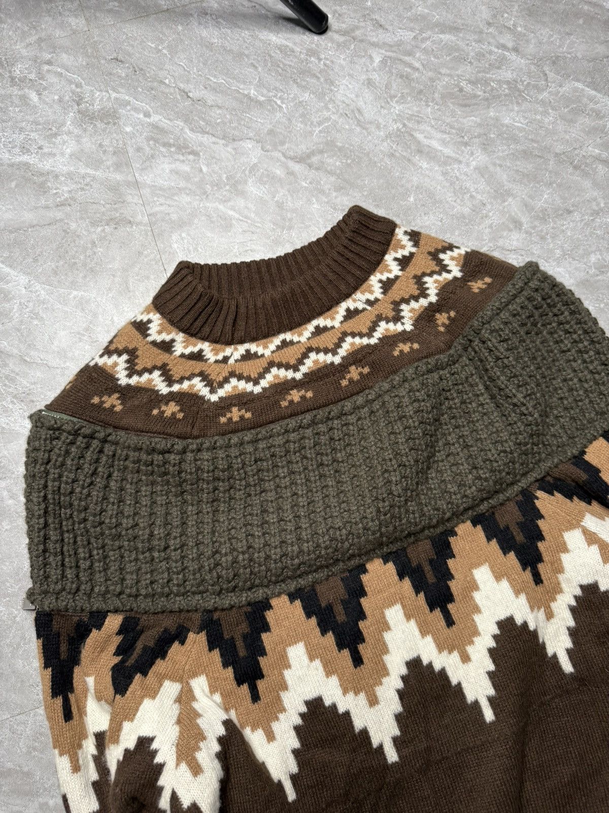Sacai Sacai F/W 19 Fair Isle Print Knit Sweater Size US M / EU 48-50 / 2 - 4 Thumbnail