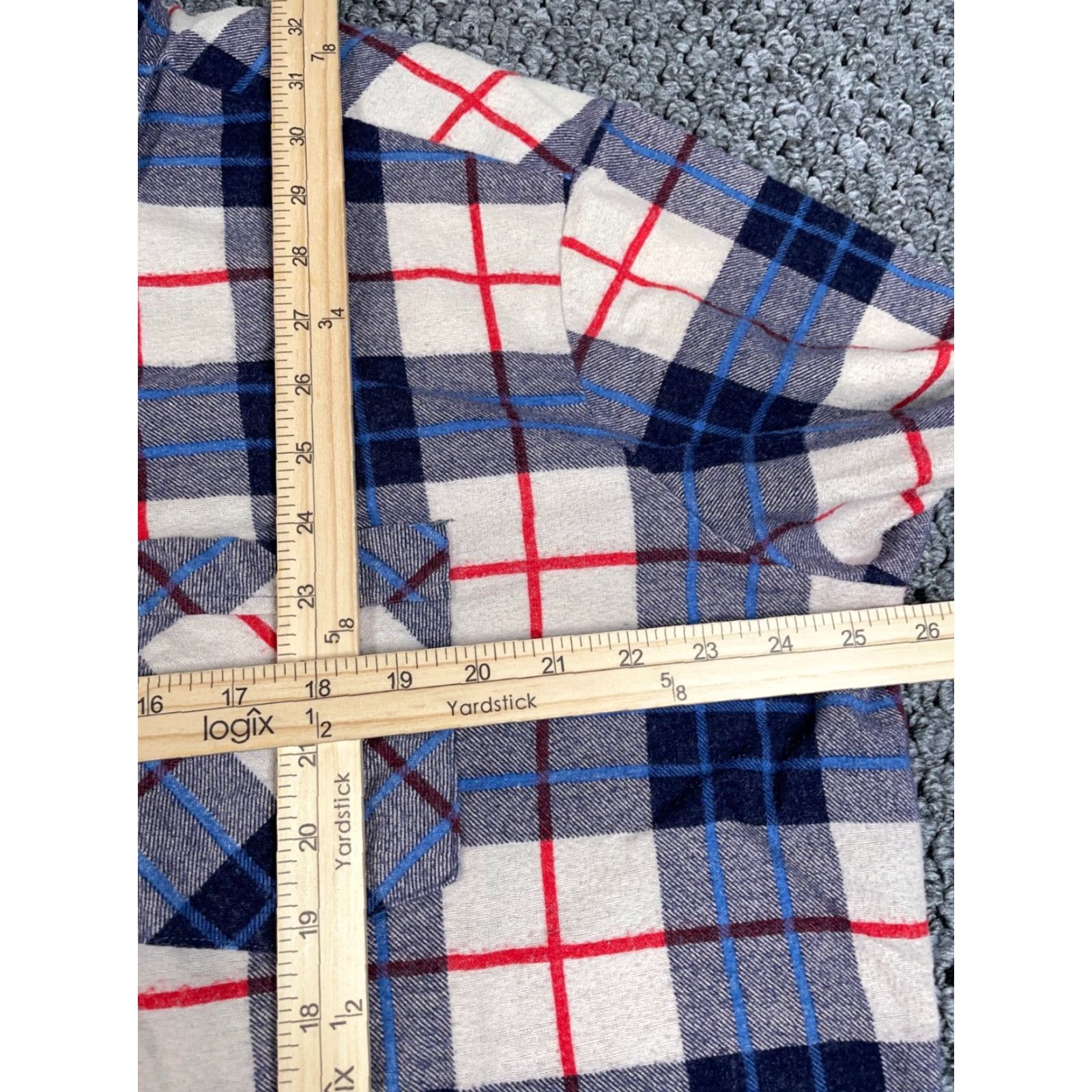 Vintage VTG Woodland Lightweight Flannel Shirt Adult 2XL Tall Blue Cream Plaid Workwear Size US XXL / EU 58 / 5 - 5 Thumbnail
