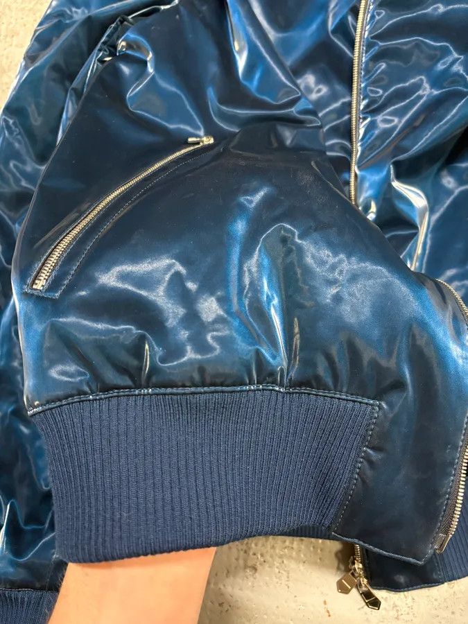 Hermes Hermès Metallic Blue Nylon Bomber Jacket Size US M / EU 48-50 / 2 - 9 Thumbnail