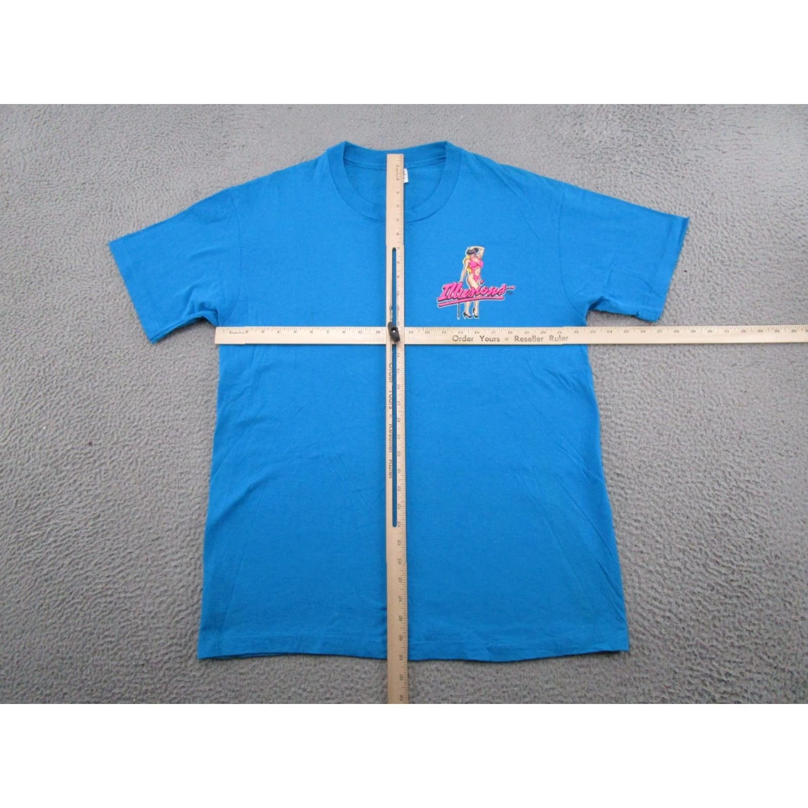 Anvil VTG 90s Anvil Shirt Illusions Strip Club Double-Sided T-Shirt Cocoa Beach XL Blue Men Size US XL / EU 56 / 4 - 5 Thumbnail