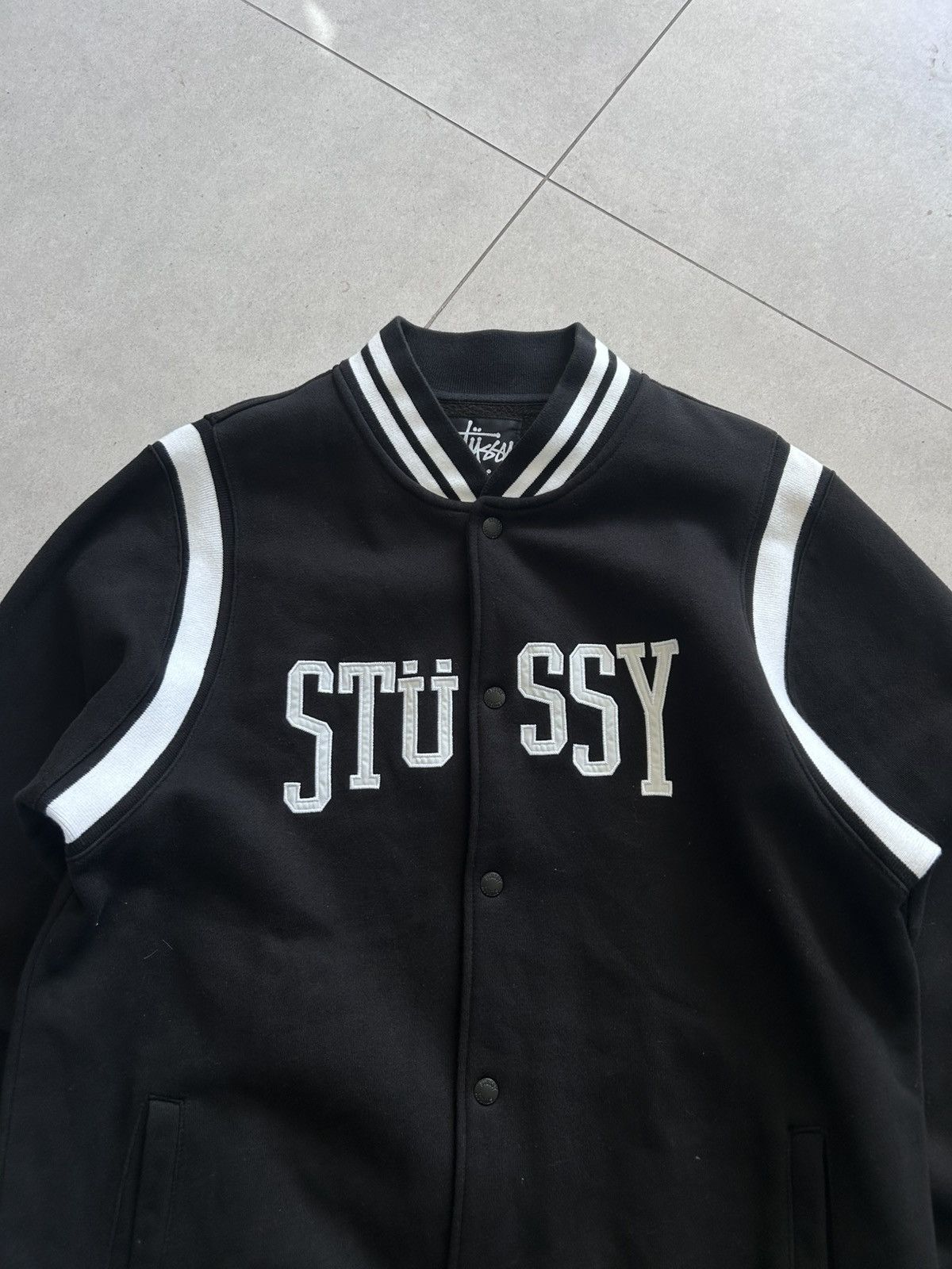 Stussy Vintage Stussy Arc Black Varsity Jacket Size US XL / EU 56 / 4 - 2 Thumbnail