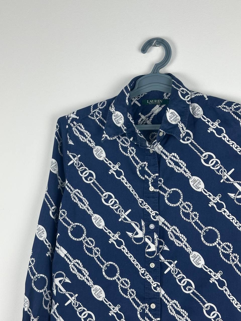 Lauren Ralph Lauren Luxury Rare Lauren Ralph Lauren Blue Chains Print Shirt Size M / US 6-8 / IT 42-44 - 1 Thumbnail