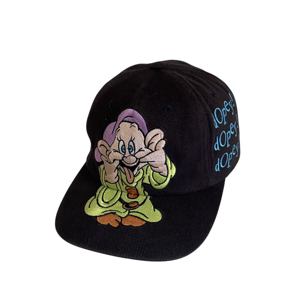 Disney Vintage Disney Dopey Hat Cap Snapback Black Snow White 90s Size ONE SIZE - 1 Thumbnail