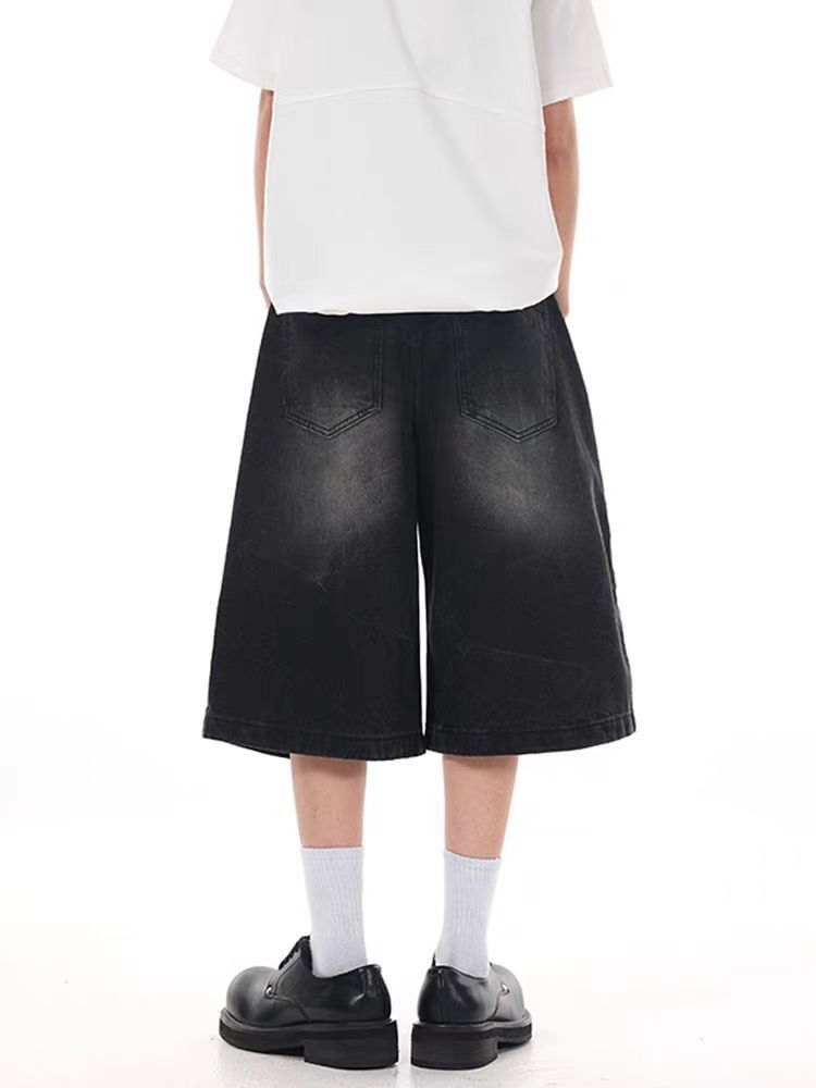 Japanese Brand × Vintage Washed Black Street Hip Hop Baggy Denim Shorts Size US 33 - 5 Thumbnail