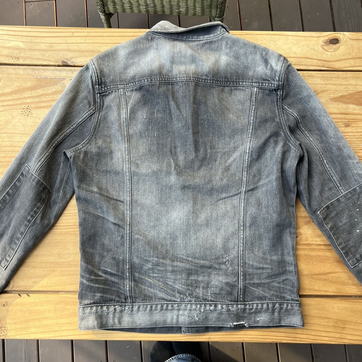 Allsaints ALLSAINTS Gambola Gray Distressed Denim Jacket Size US M / EU 48-50 / 2 - 6 Thumbnail