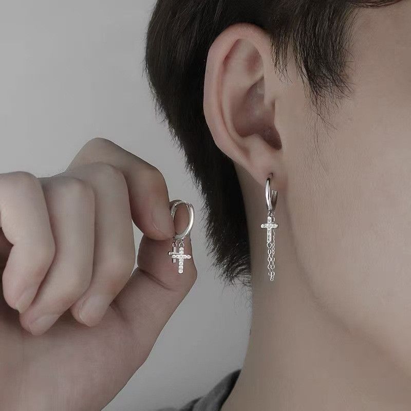 Jewelry Cross New Trend Earrings One Pairs Chrome Jewelry Size ONE SIZE - 6 Thumbnail