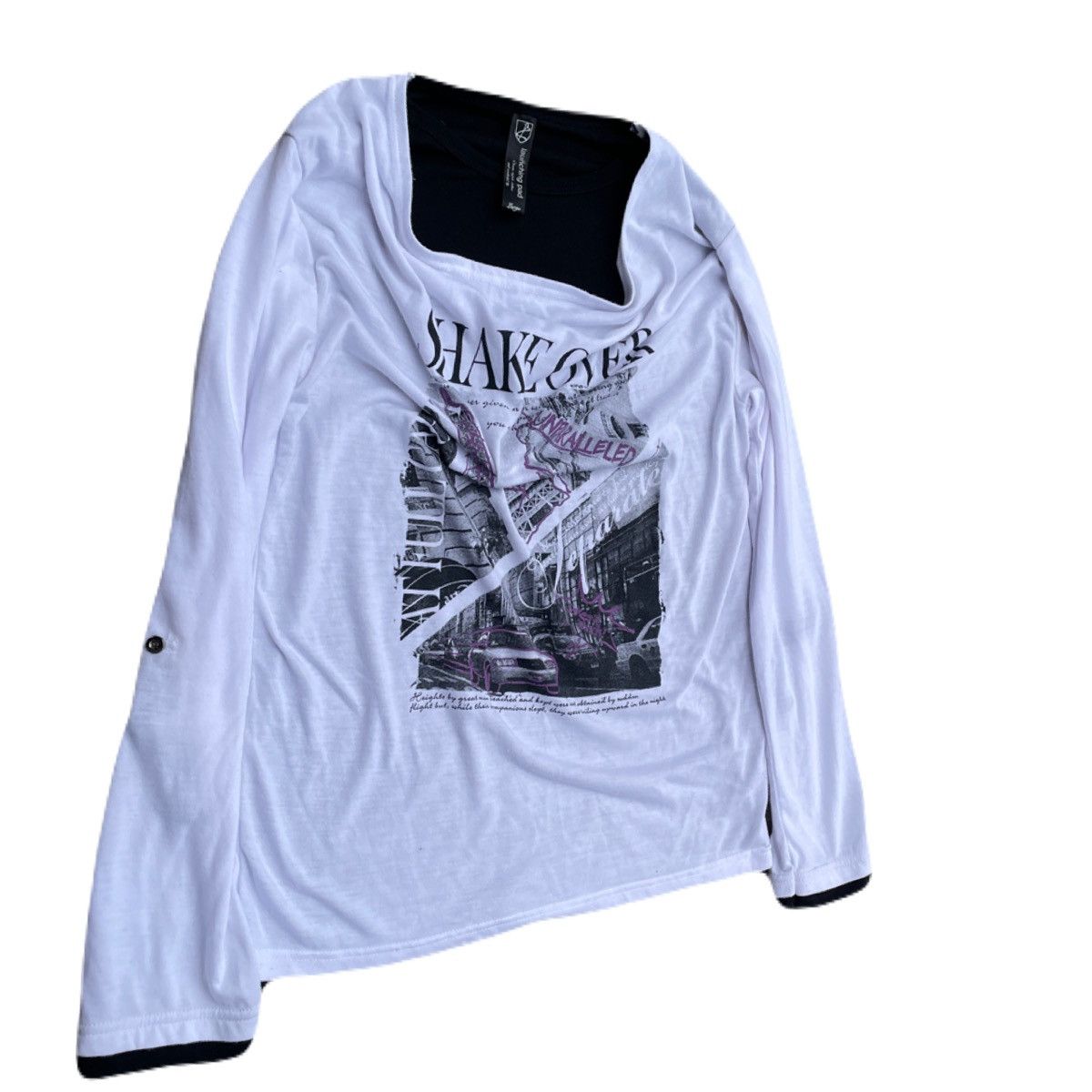 If Six Was Nine 2000s Japanese archive Layered Drape Poem Long Sleeve Tee Size US S / EU 44-46 / 1 - 3 Thumbnail