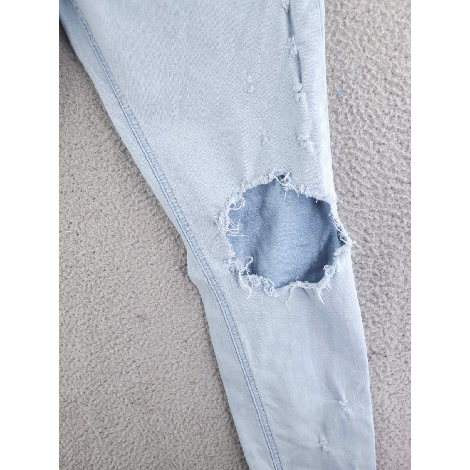Pacsun Pacsun Jeans Mens 31x27 Blue Skinny Distressed Ripped Light Wash Jeans Mens Size US 31 - 3 Thumbnail