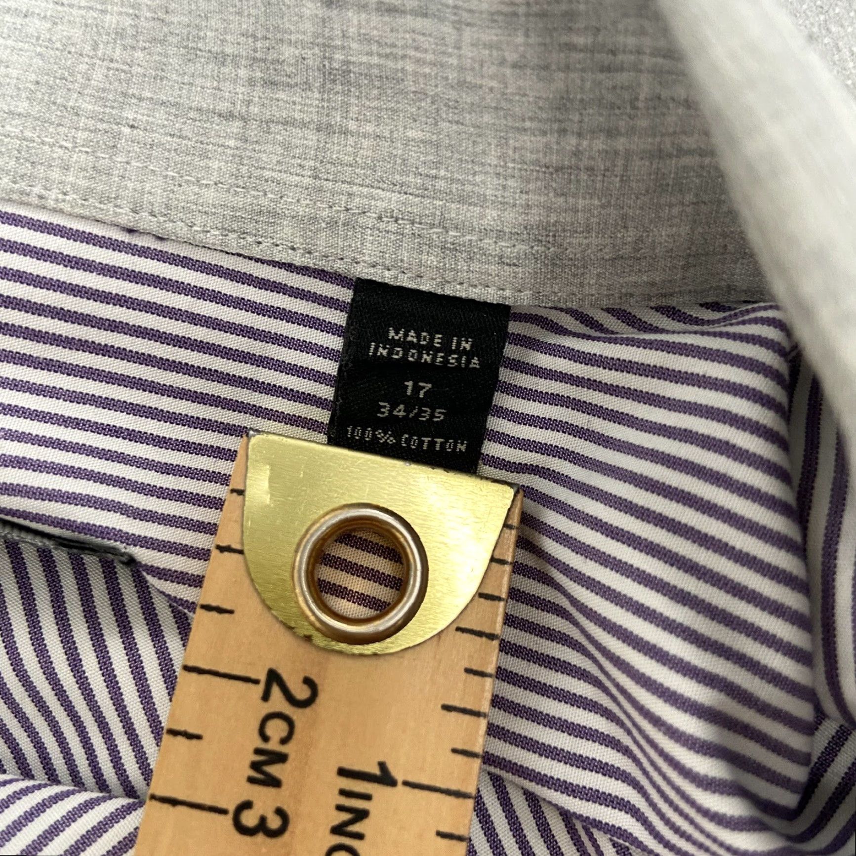 John Varvatos John Varvatos Button-Up Shirt Adult 17 Purple Striped Long Sleeve Slim Fit Mens Size US XL / EU 56 / 4 - 7 Thumbnail