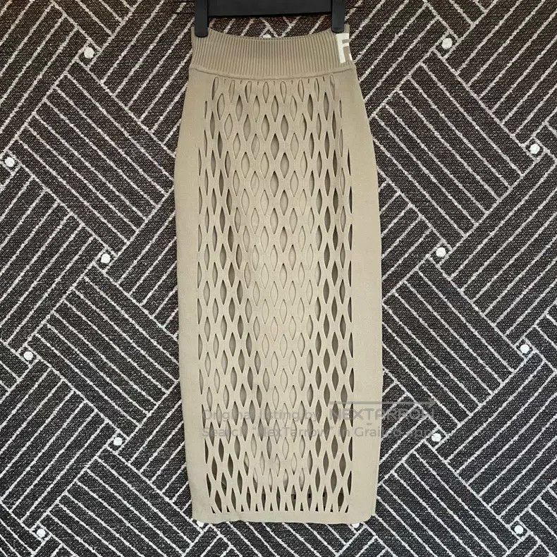 Fendi Fendi Solid Color Layered Net Pencil Casual Long Skirt - K Size 24" / US 00 / IT 34 - 2 Thumbnail