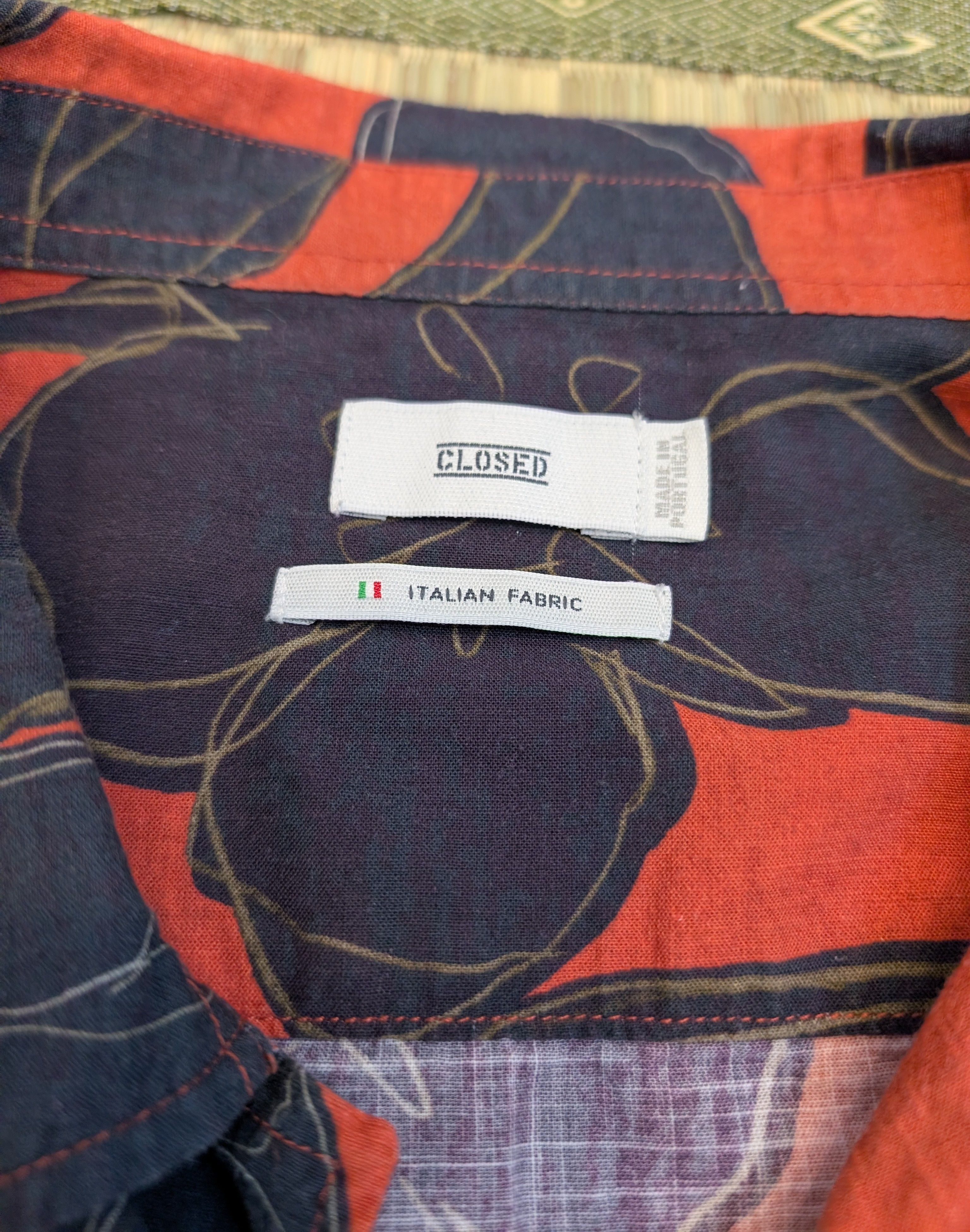 CLOSED Closed Floral SS Hawaiian Shirt Grapefruit Made in Portugal Size US L / EU 52-54 / 3 - 3 Thumbnail