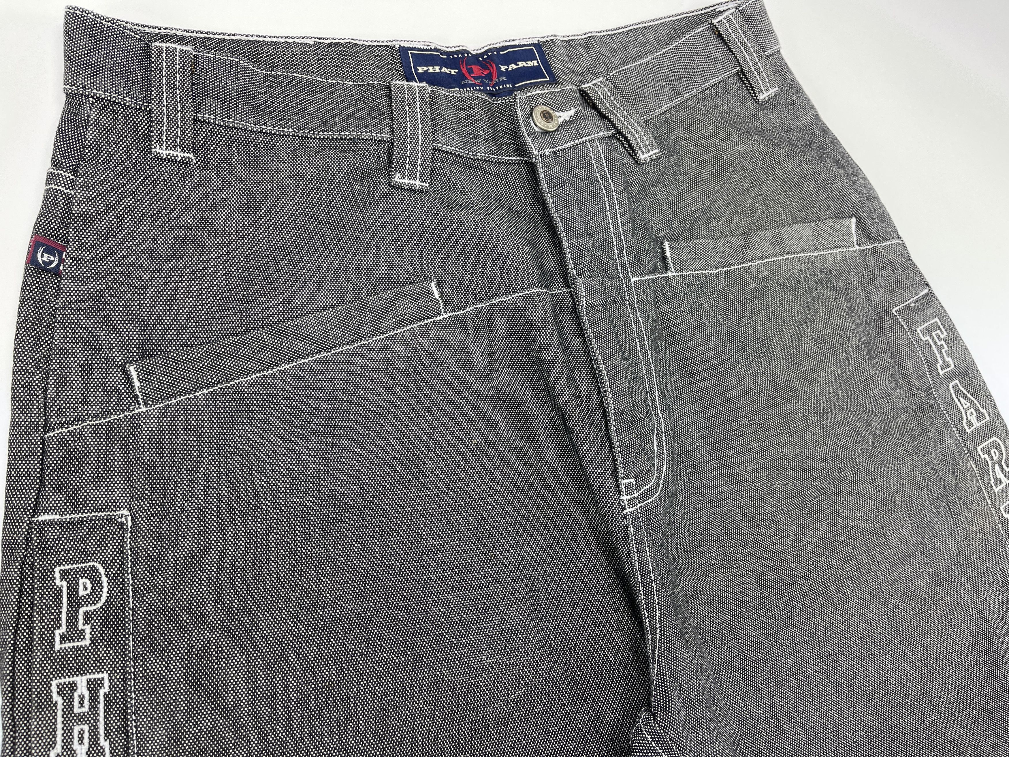 Phat Farm Phat Farm shorts, vintage hip hop baggy jeans, 90s size W 32 Size US 32 / EU 48 - 7 Thumbnail