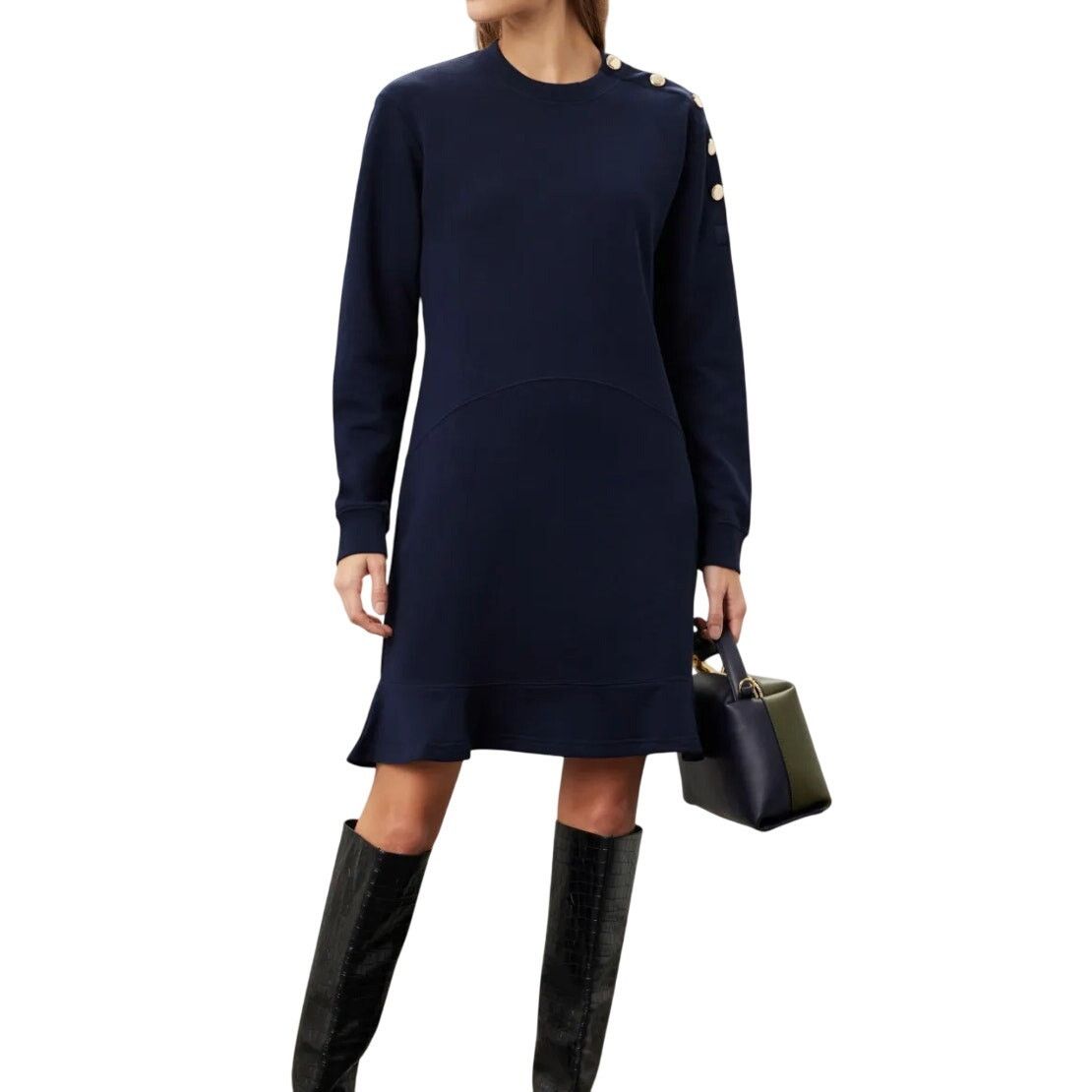 Derek Lam 10 Crosby Derek Lam 10 Crosby Camden Sweater Dress in Navy, Size L Size L / US 10 / IT 46 - 2 Thumbnail