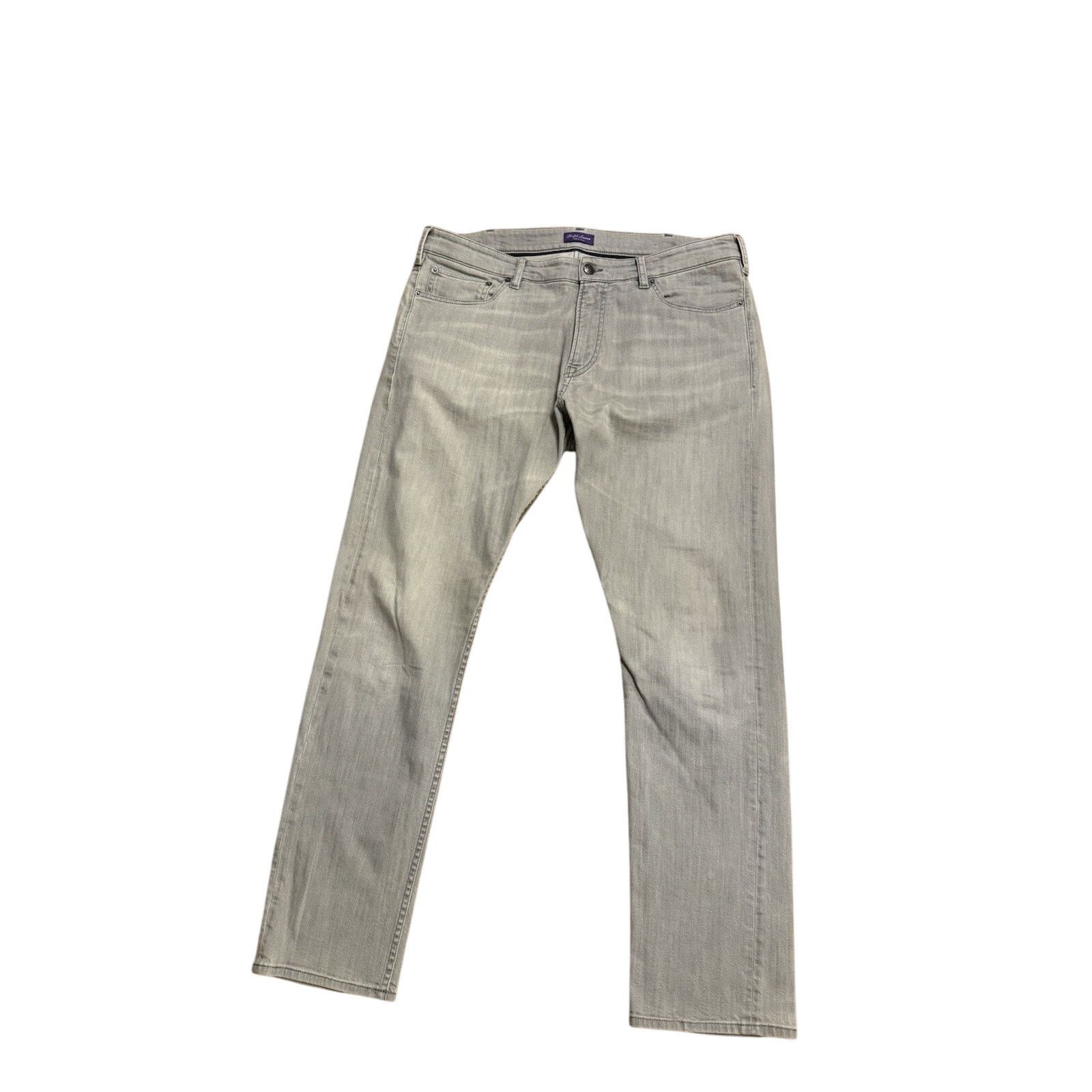 $795 Ralph Lauren Purple Label Slim Fit Faded Grey Stretch