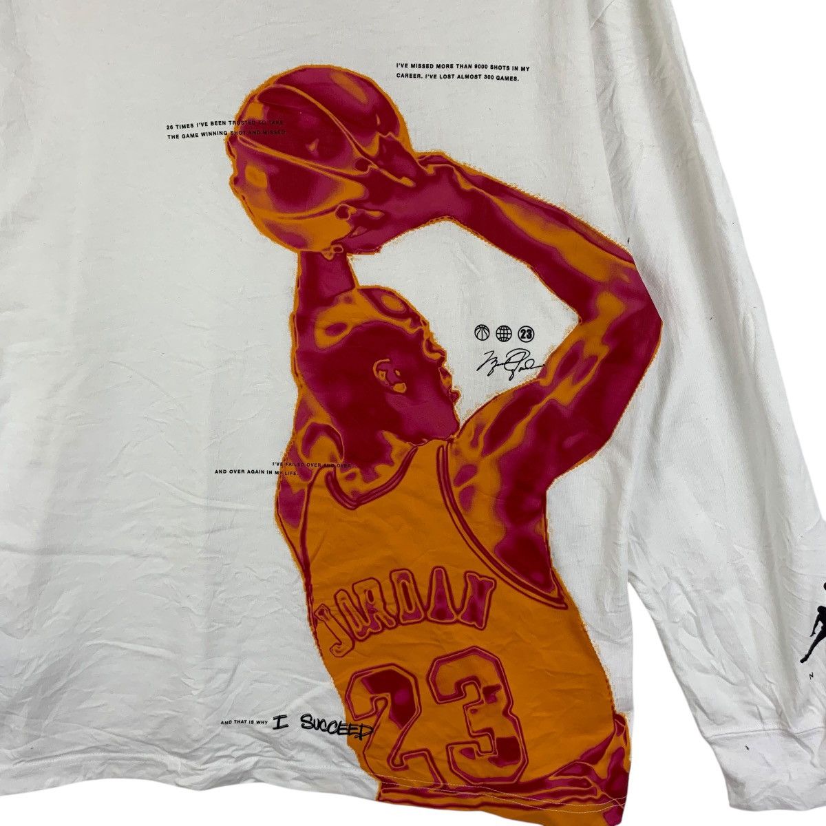 Nike Vintage NIKE AIR JORDAN Michael Jump Man Tee Shirt Top Size US L / EU 52-54 / 3 - 6 Thumbnail