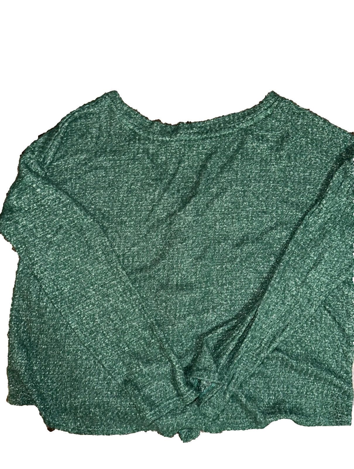Designer Pink Rose Women’s Large Casual Blouse Soft Knit Green Size L / US 10 / IT 46 - 5 Thumbnail